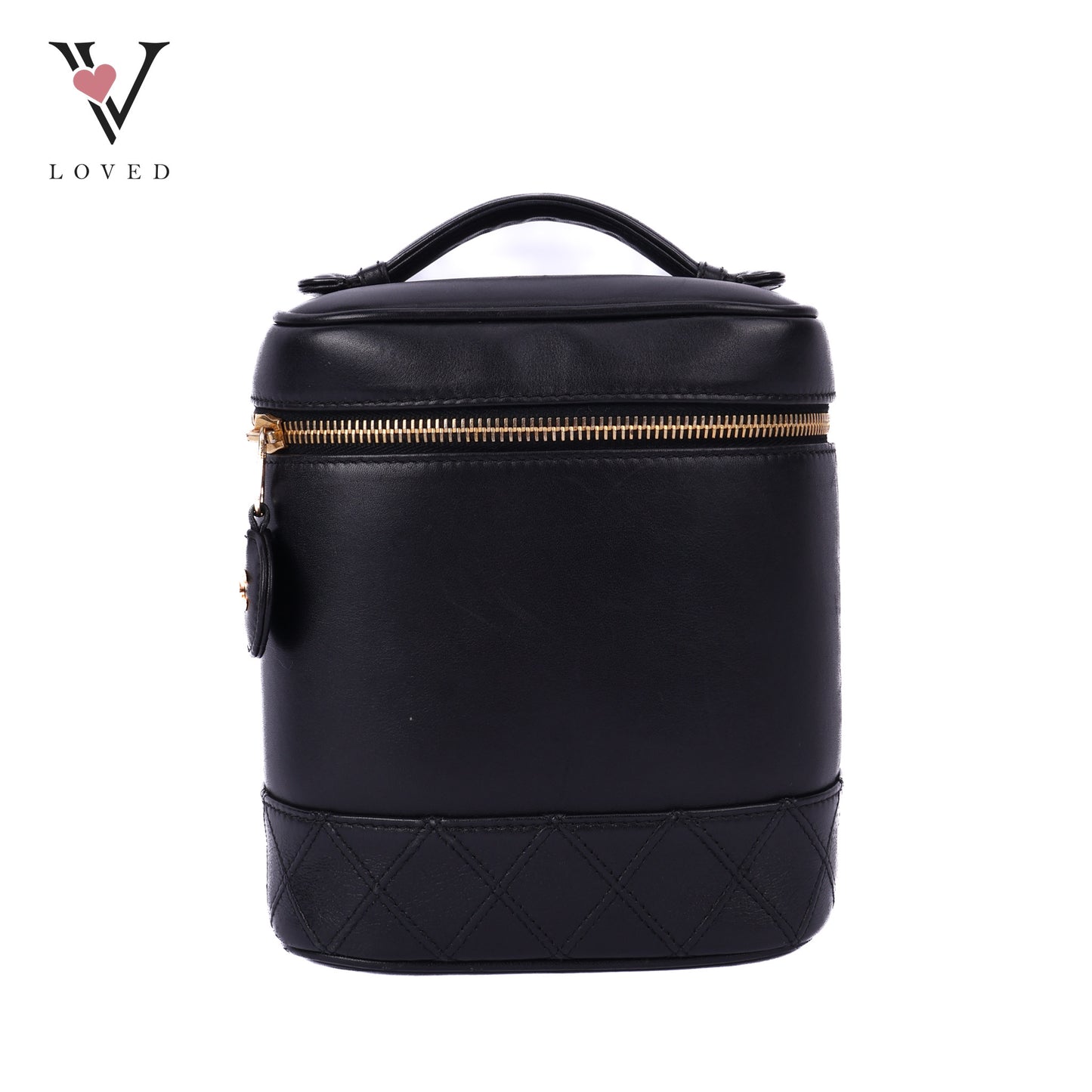 Black Leather Vanity Bag