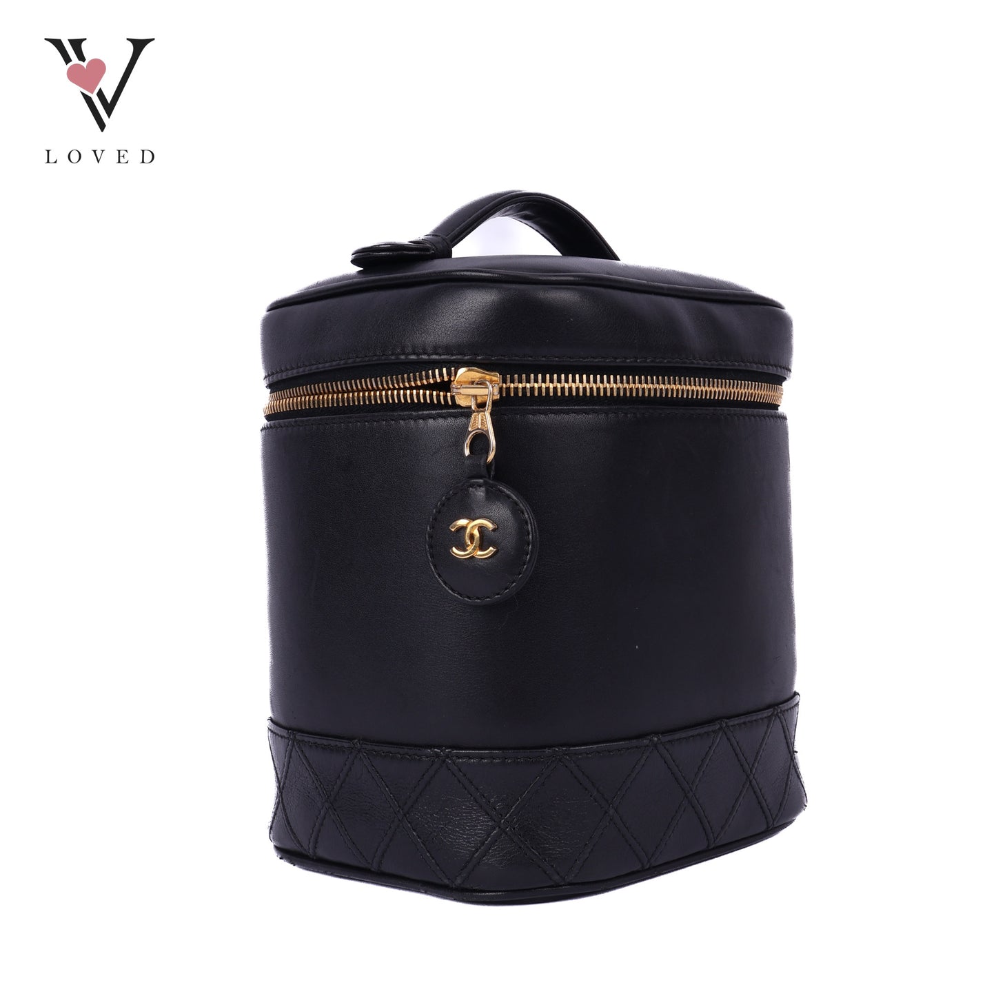 Black Leather Vanity Bag