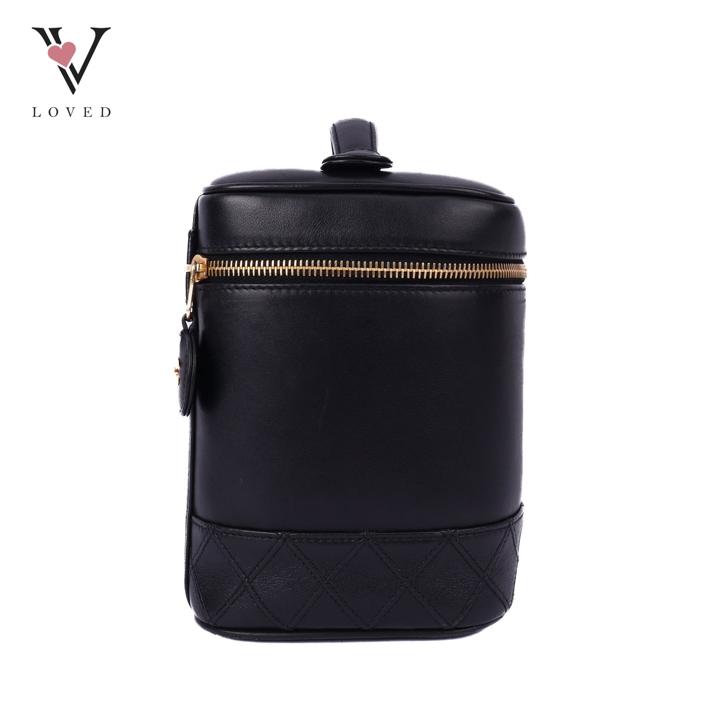 Black Leather Vanity Bag