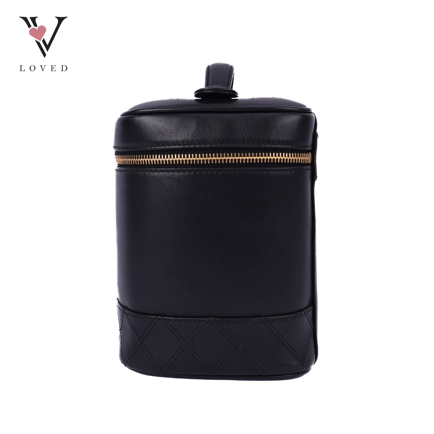 Black Leather Vanity Bag
