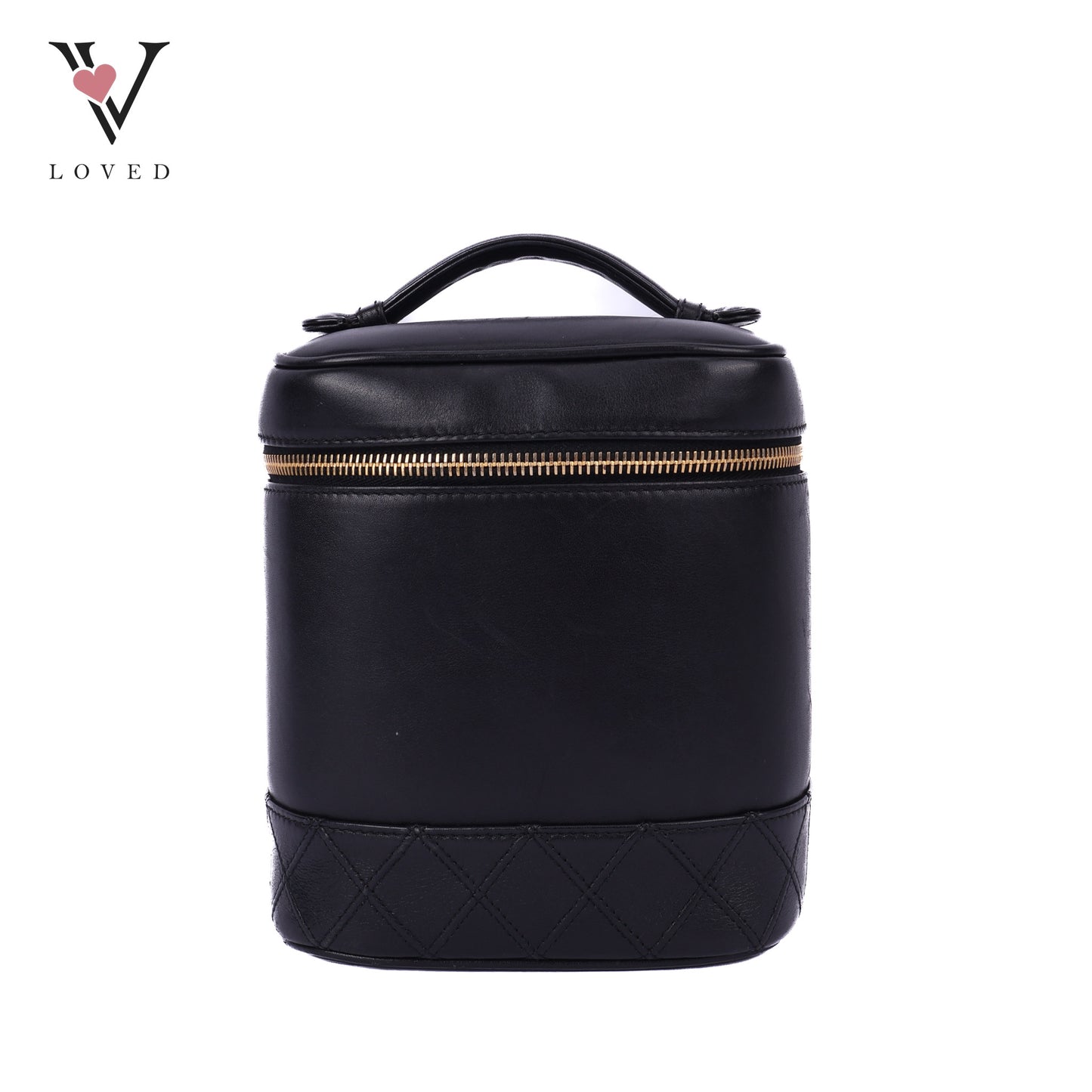 Black Leather Vanity Bag