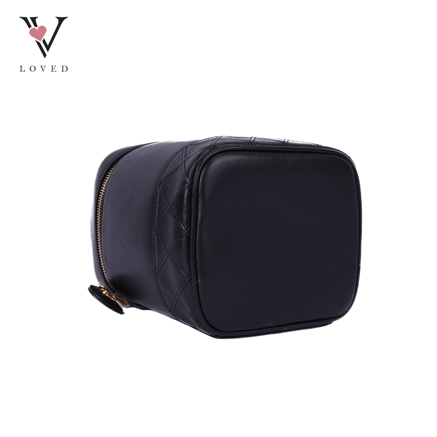 Black Leather Vanity Bag