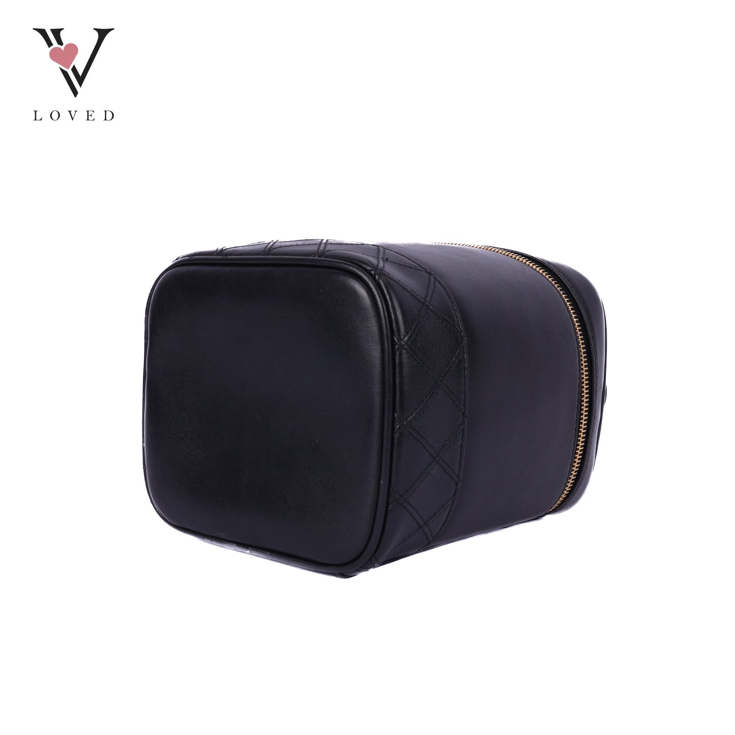 Black Leather Vanity Bag