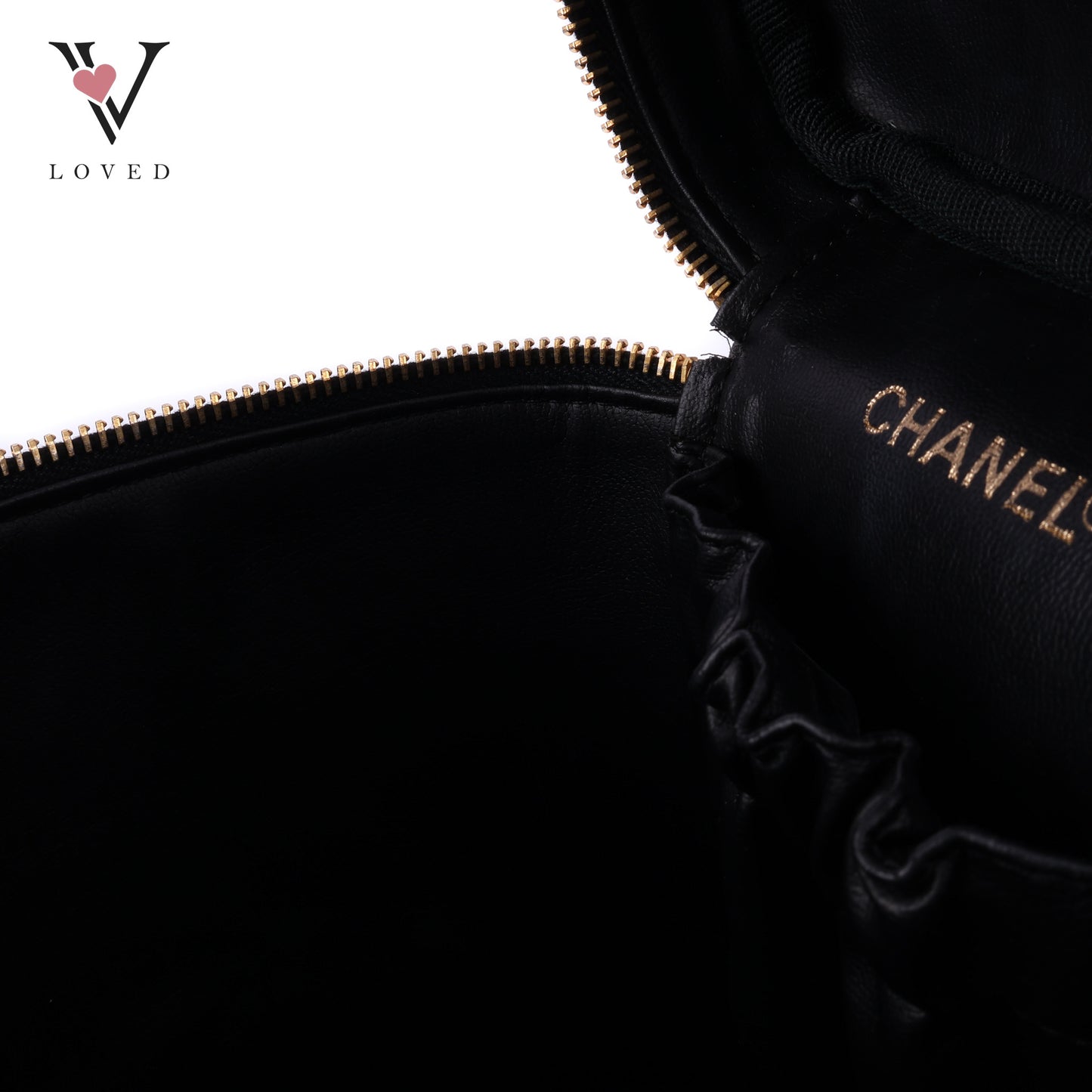 Black Leather Vanity Bag