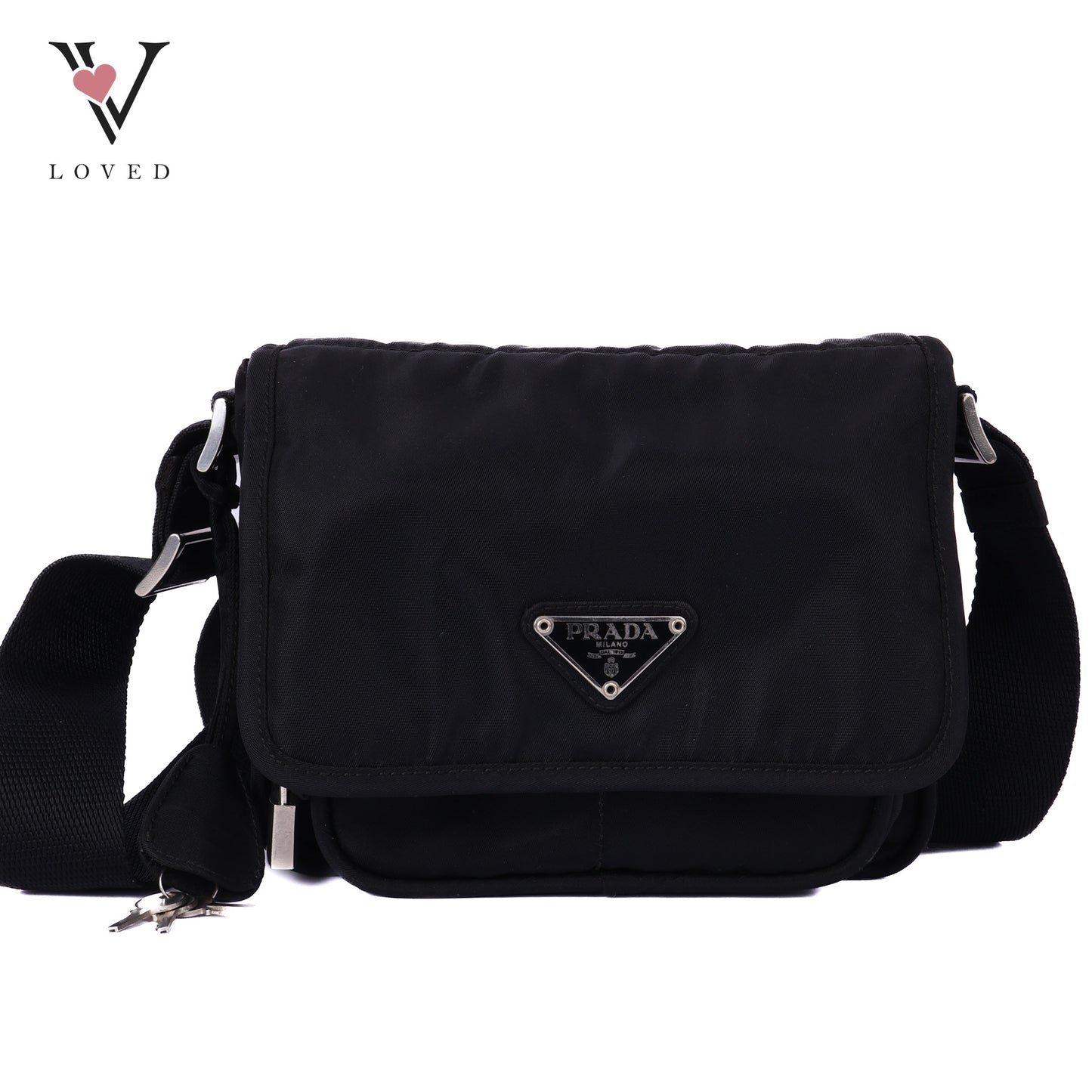 Crossbody Bag in Black Nylon