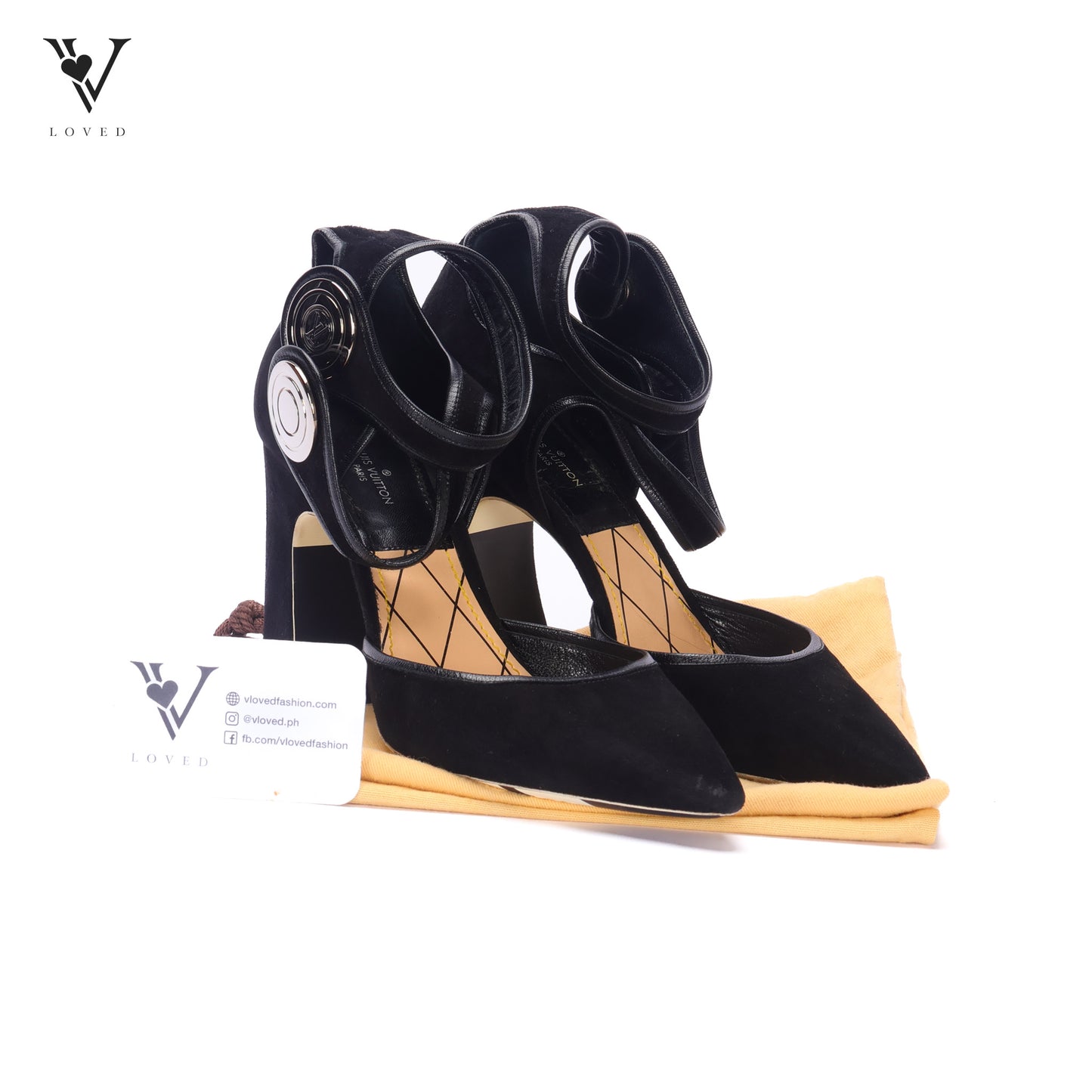 Royal Pumps Double Strap in Black Suede Heels