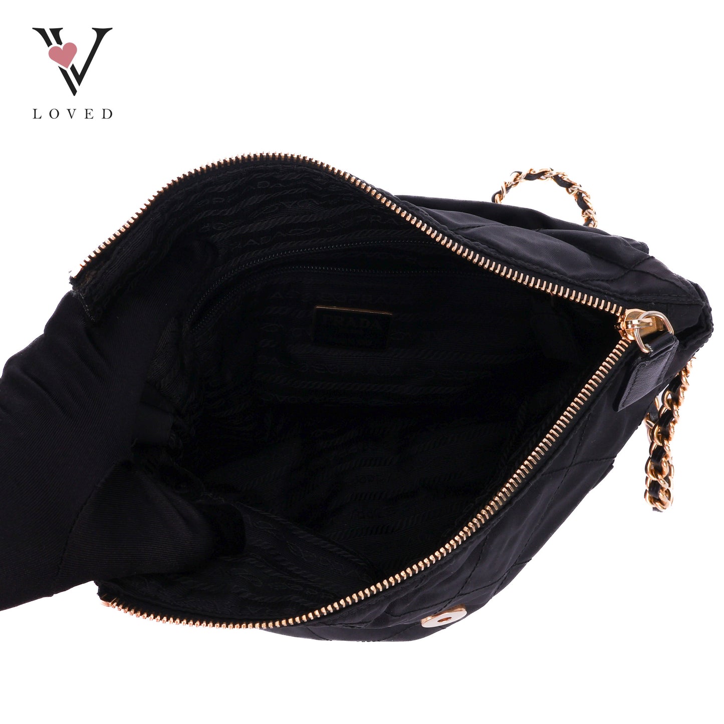 Quilted Shoulder Bag In Black Nylon