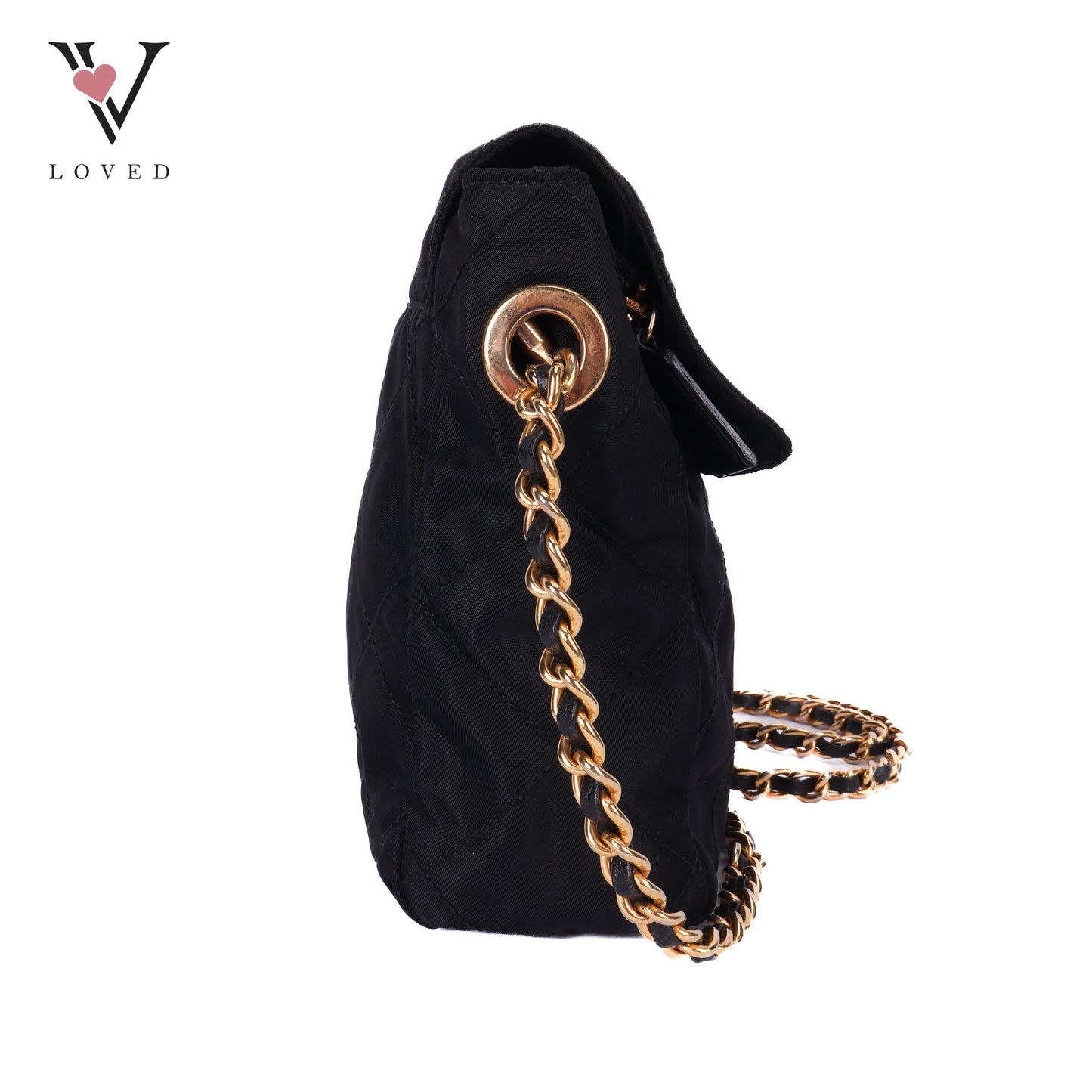 Quilted Shoulder Bag In Black Nylon
