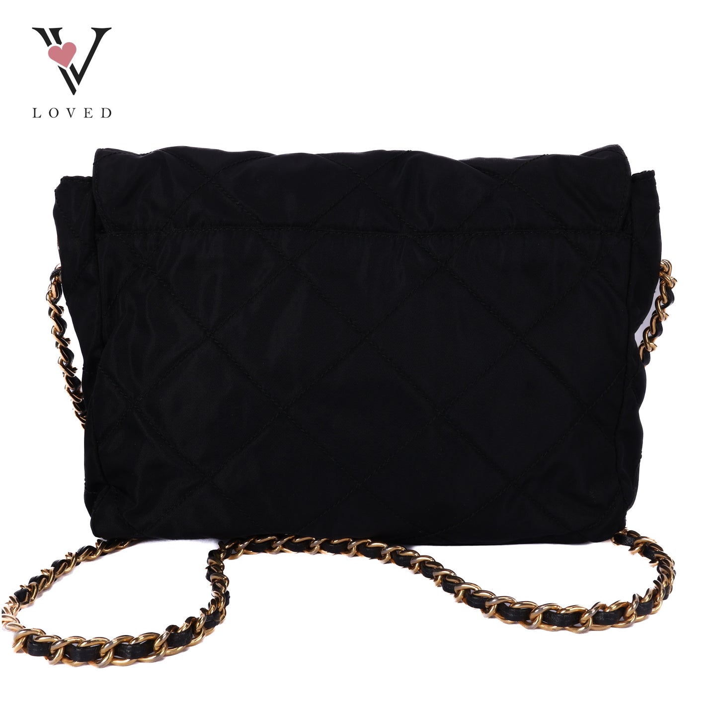 Quilted Shoulder Bag In Black Nylon