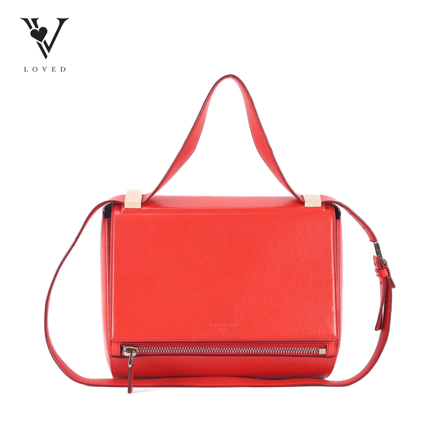Pandora Box In Red Leather Shoulder Bag