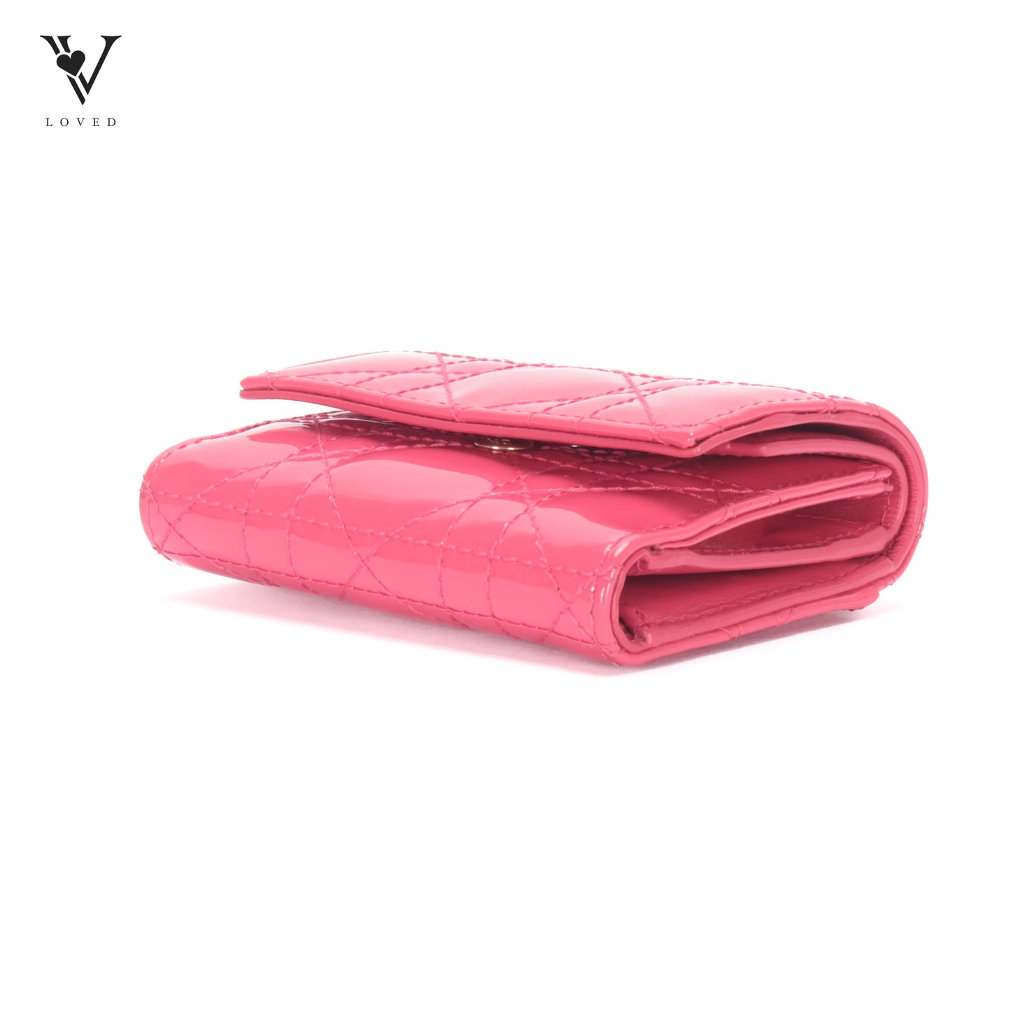 Lady Dior Lotus Wallet in Bright Pink Patent Cannage Calfskin