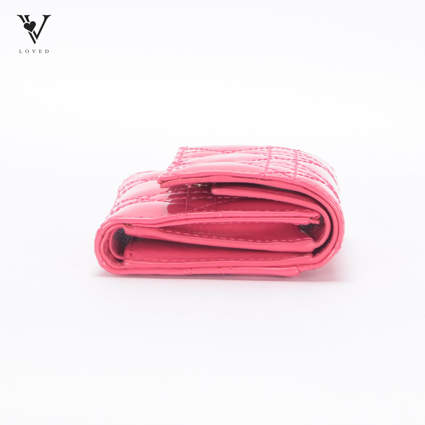 Lady Dior Lotus Wallet in Bright Pink Patent Cannage Calfskin