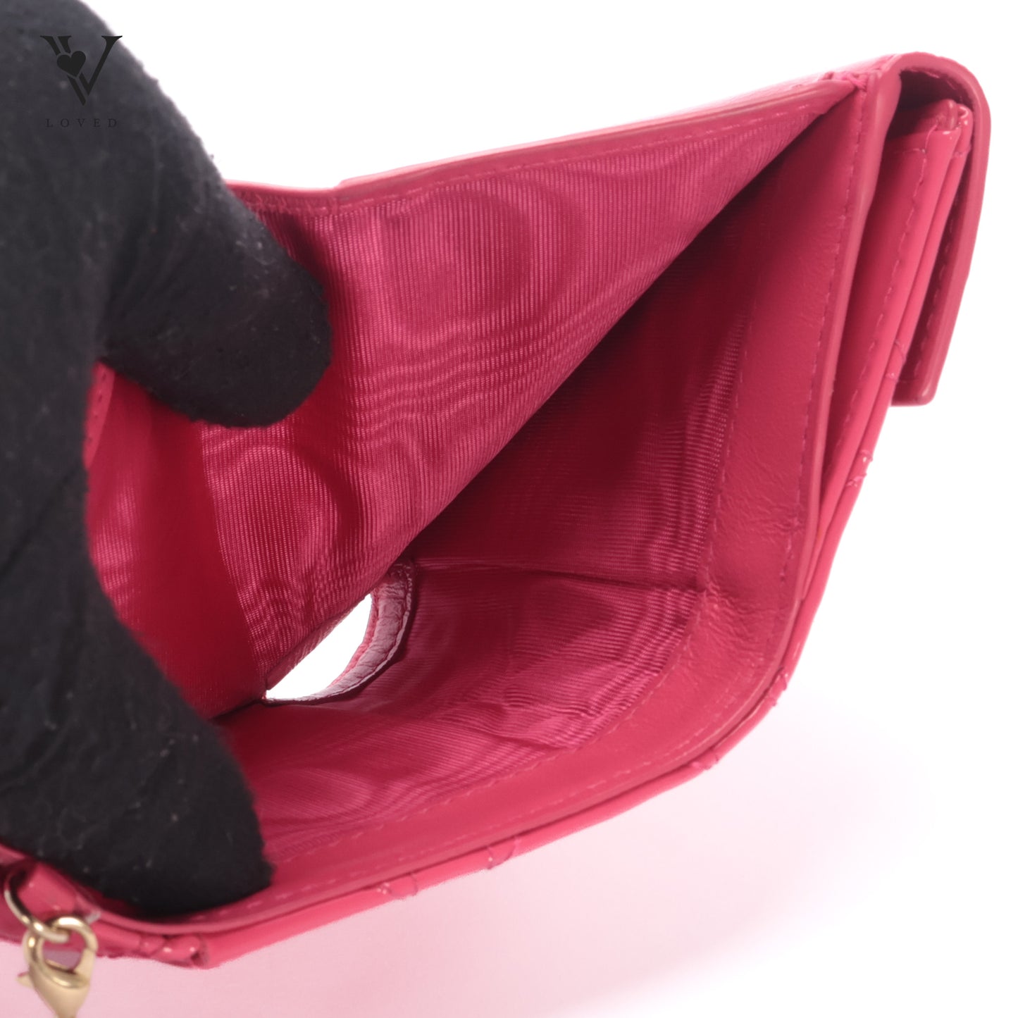 Lady Dior Lotus Wallet in Bright Pink Patent Cannage Calfskin