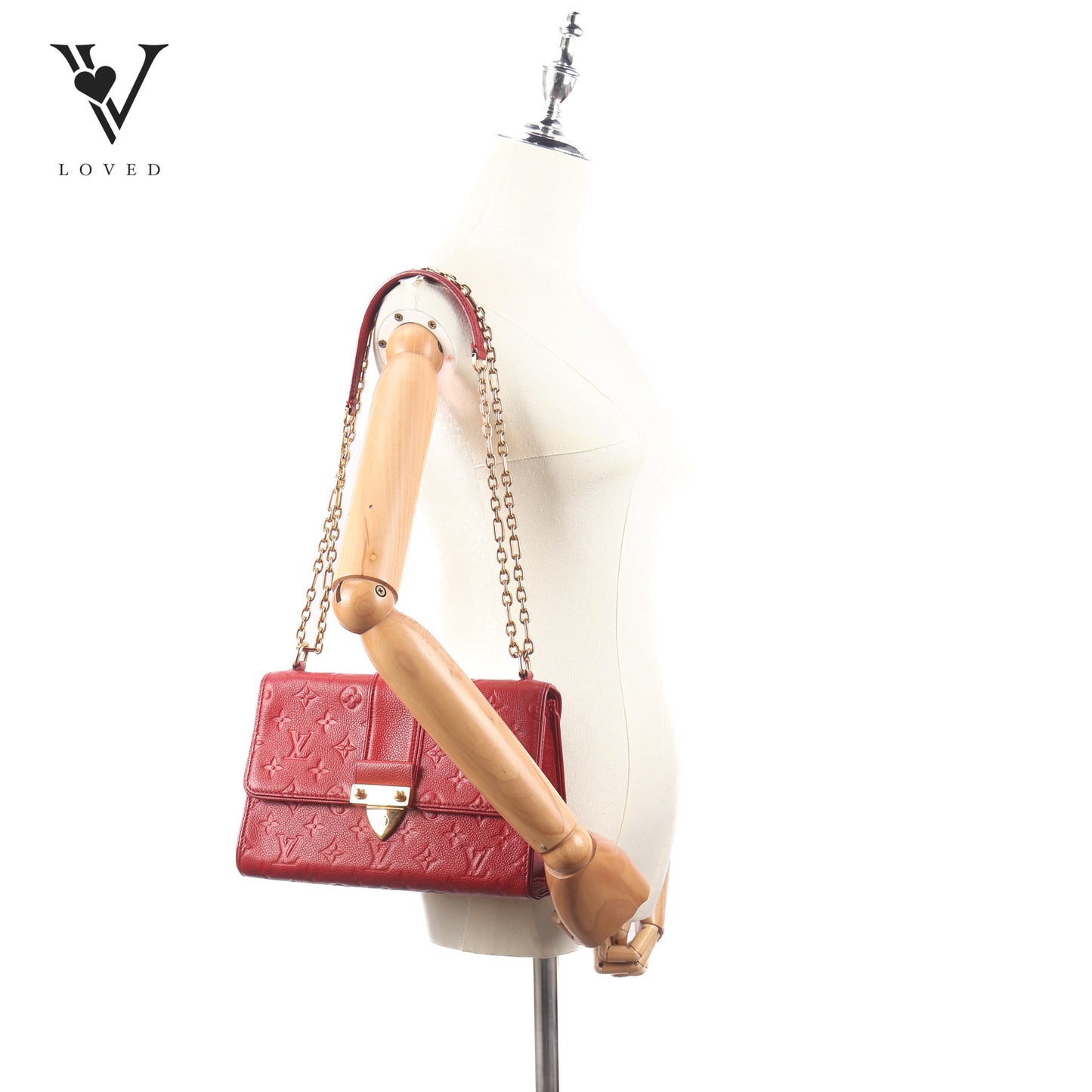Saint Sulpice Scarlet Monogram Empriente Leather PM Bag