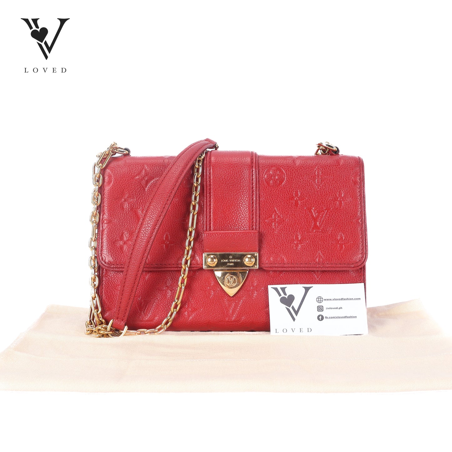 Saint Sulpice Scarlet Monogram Empriente Leather PM Bag
