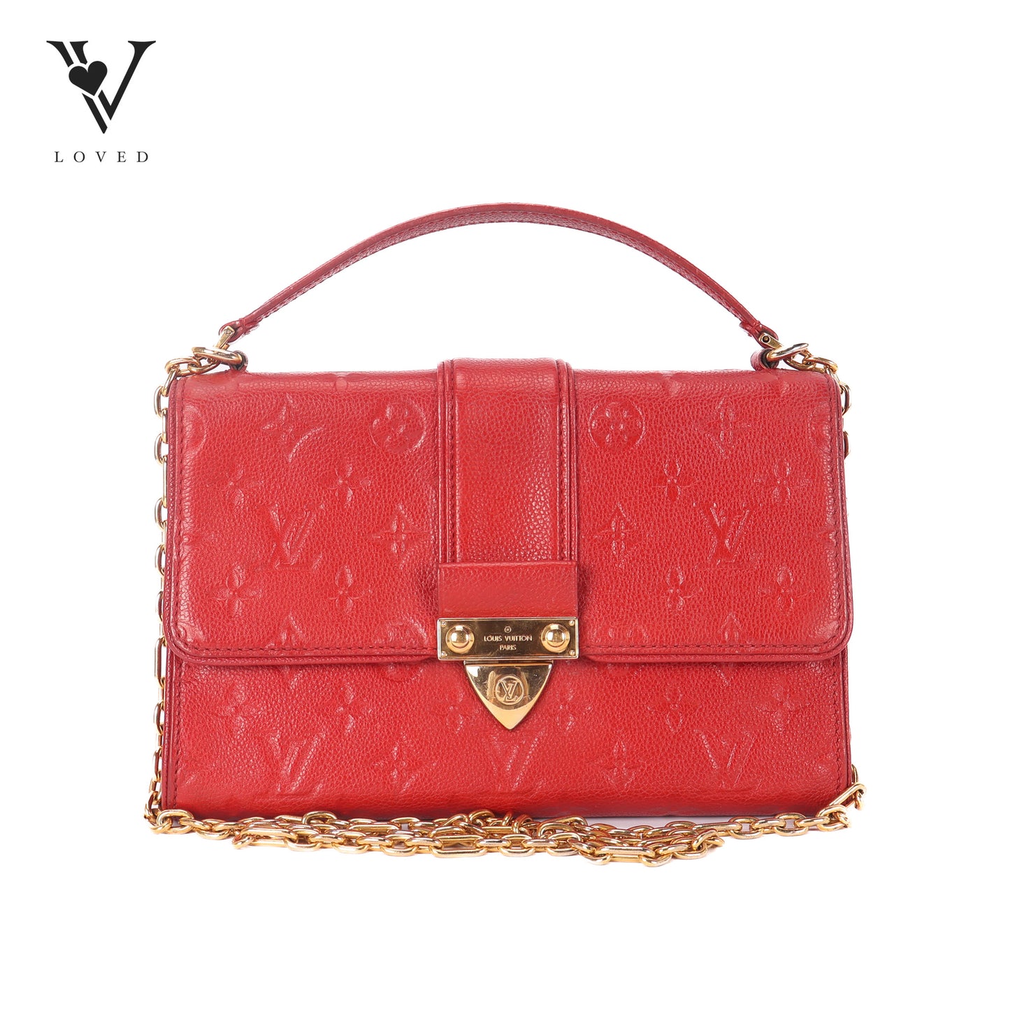 Saint Sulpice Scarlet Monogram Empriente Leather PM Bag