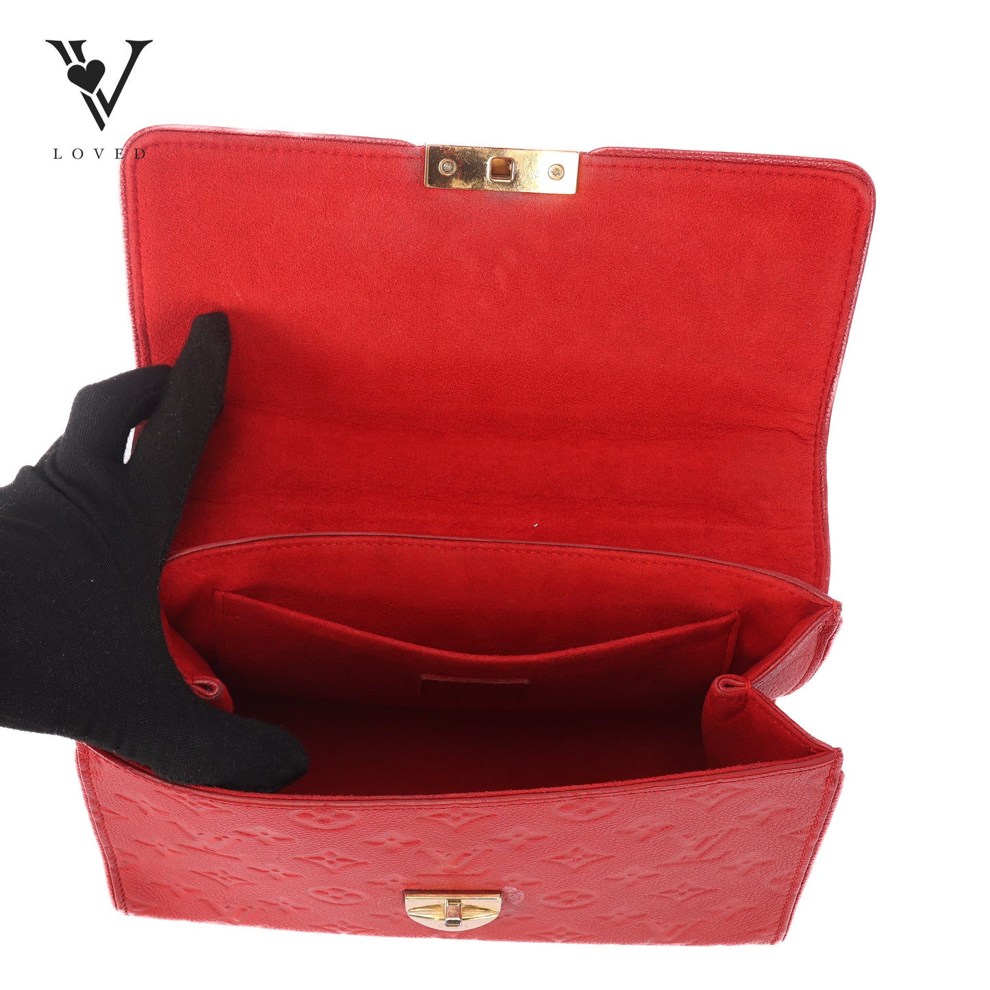 Saint Sulpice Scarlet Monogram Empriente Leather PM Bag