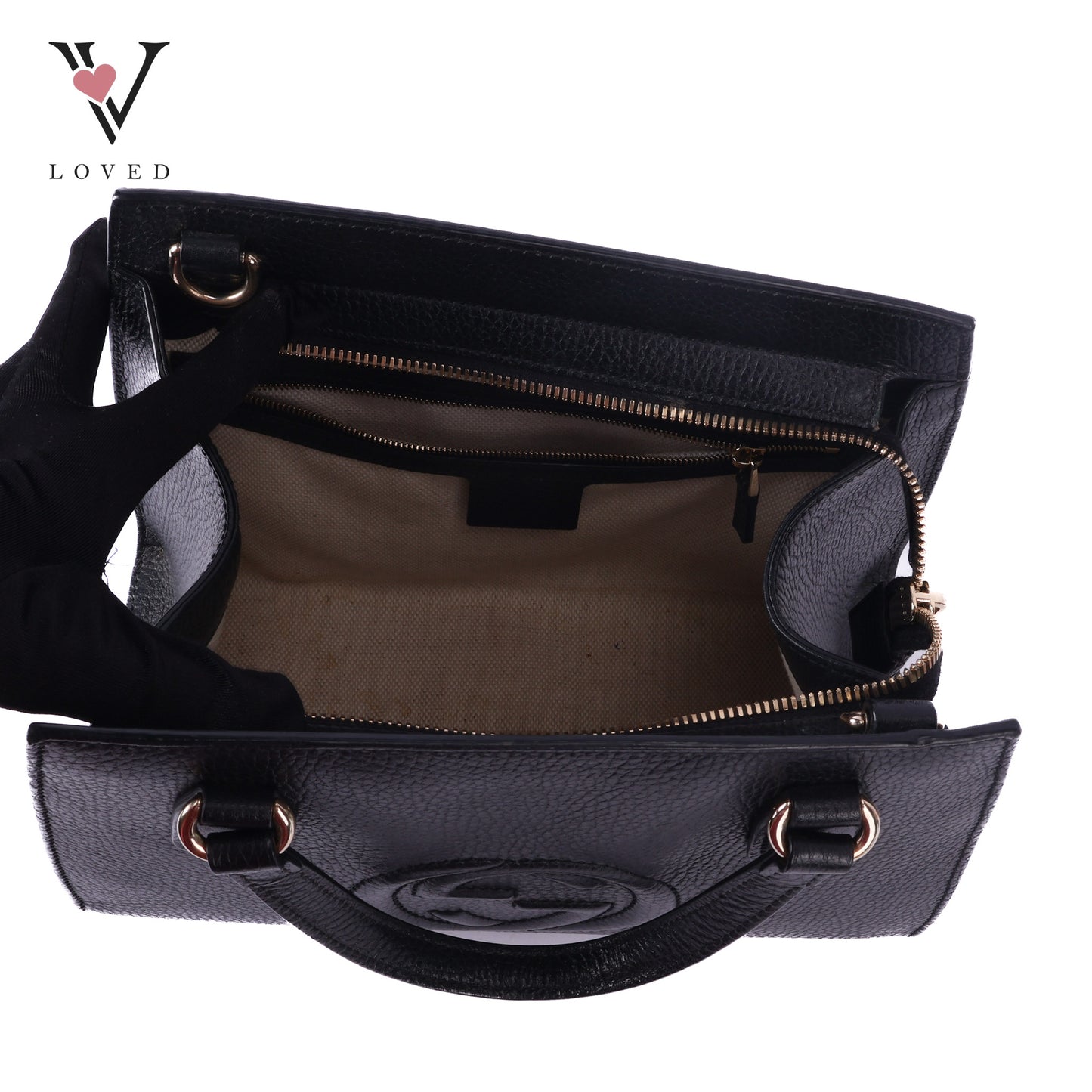 Soho Interlocking Black Handbag