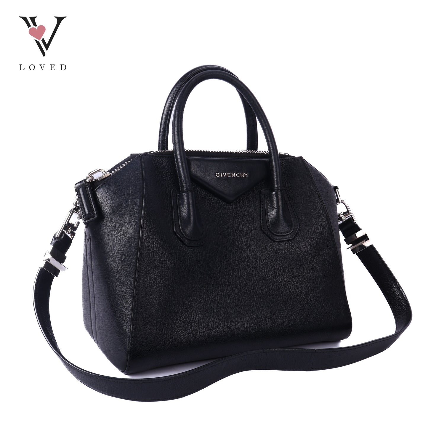 Black Leather Antigona Small Tote Bag