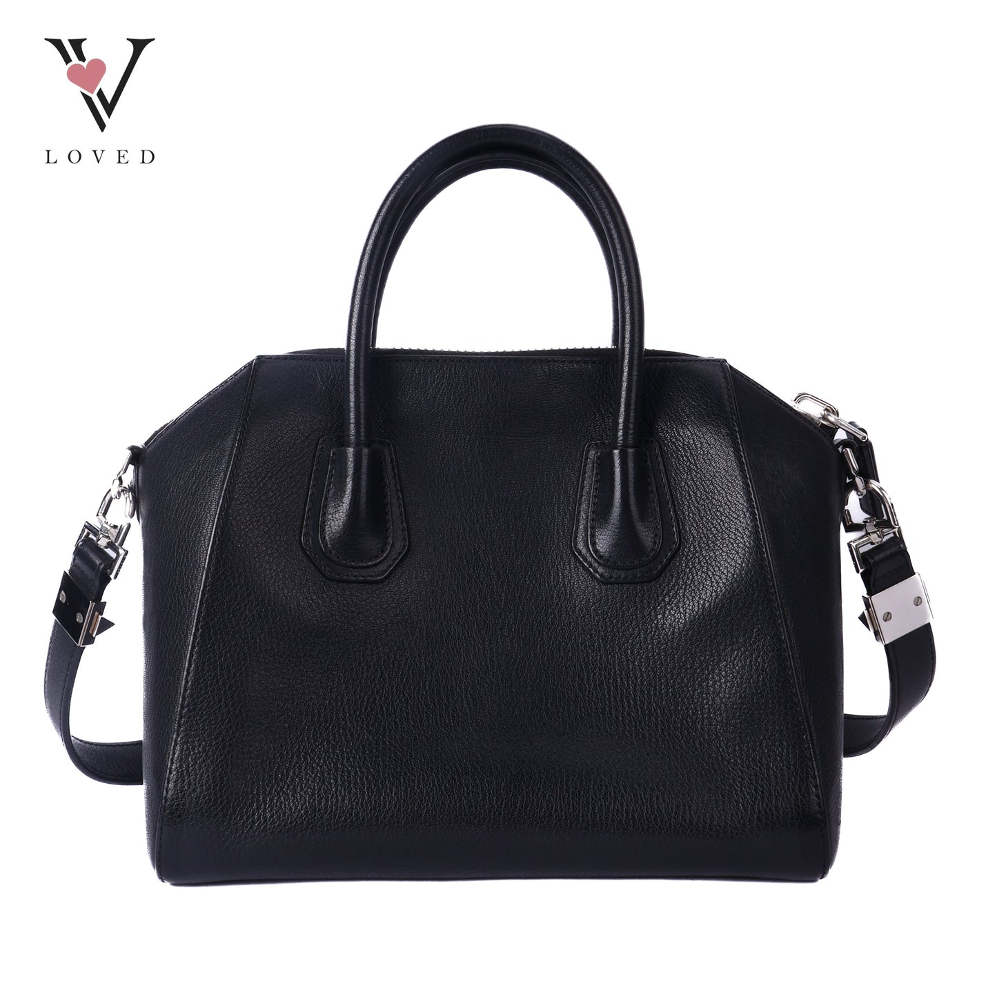 Black Leather Antigona Small Tote Bag