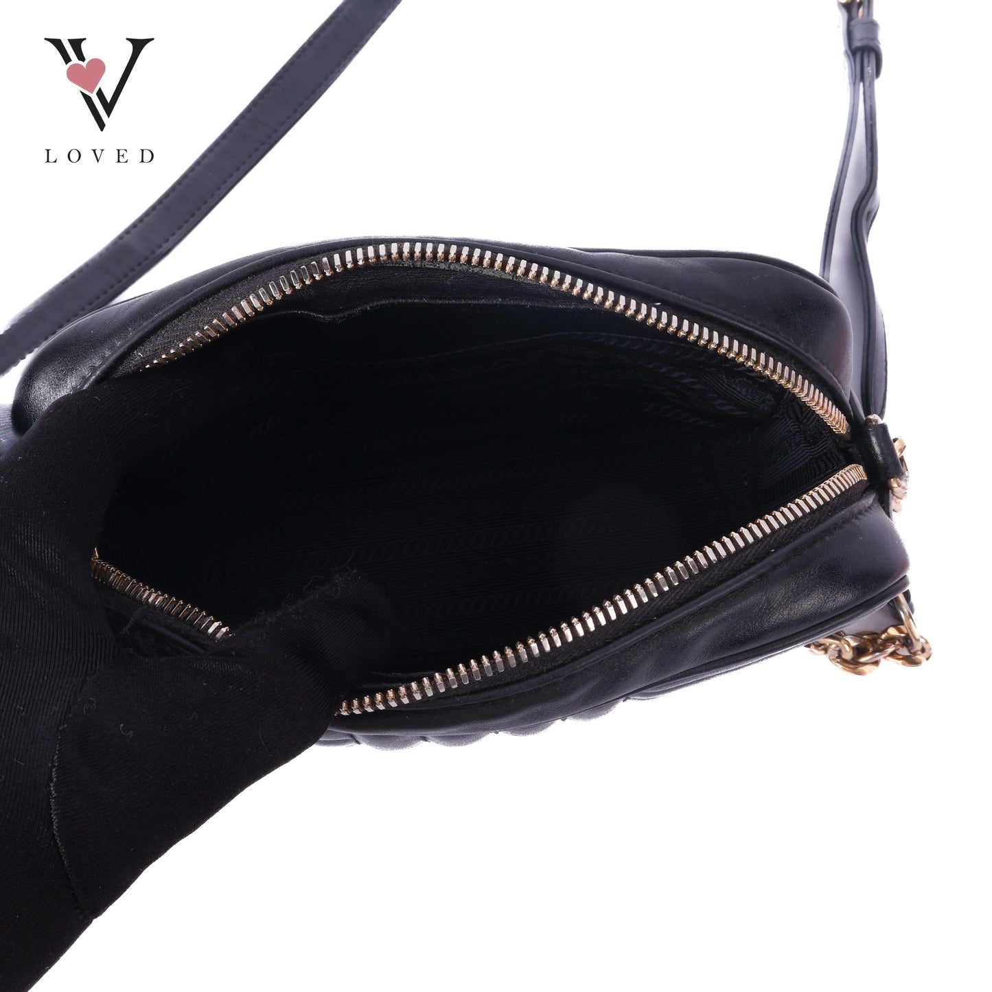 Black Diagramme Leather Camera Bag