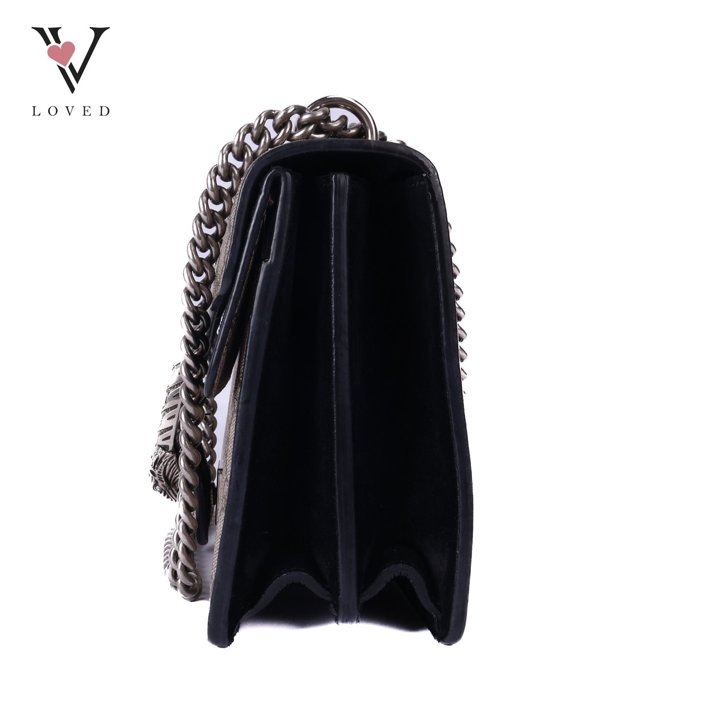 Dionysus Shoulder Bag In GG Supreme and Black Suede