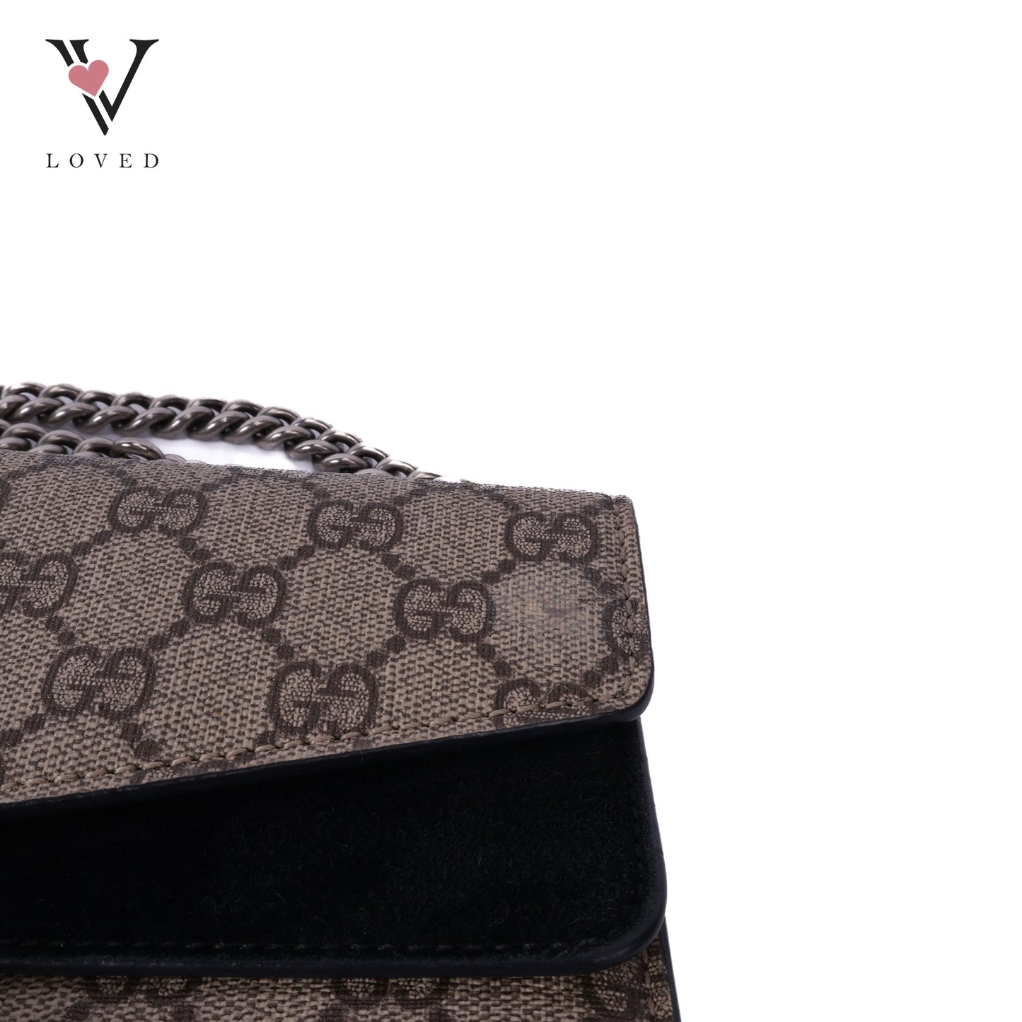 Dionysus Shoulder Bag In GG Supreme and Black Suede