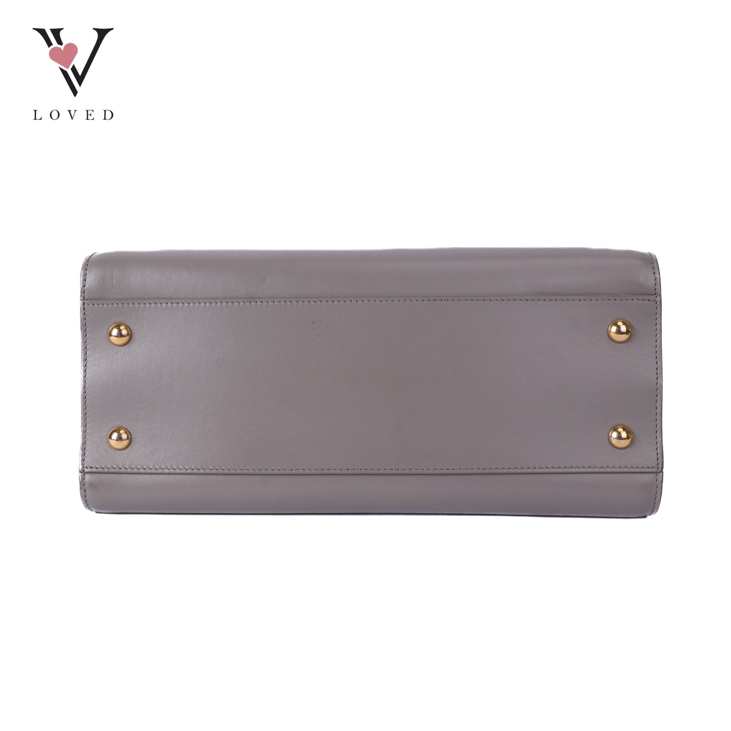 Grey Calfskin Leather Baby Monogram Cabas Bag