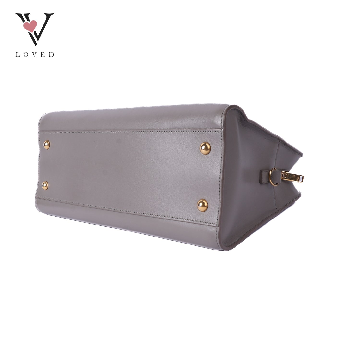 Grey Calfskin Leather Baby Monogram Cabas Bag