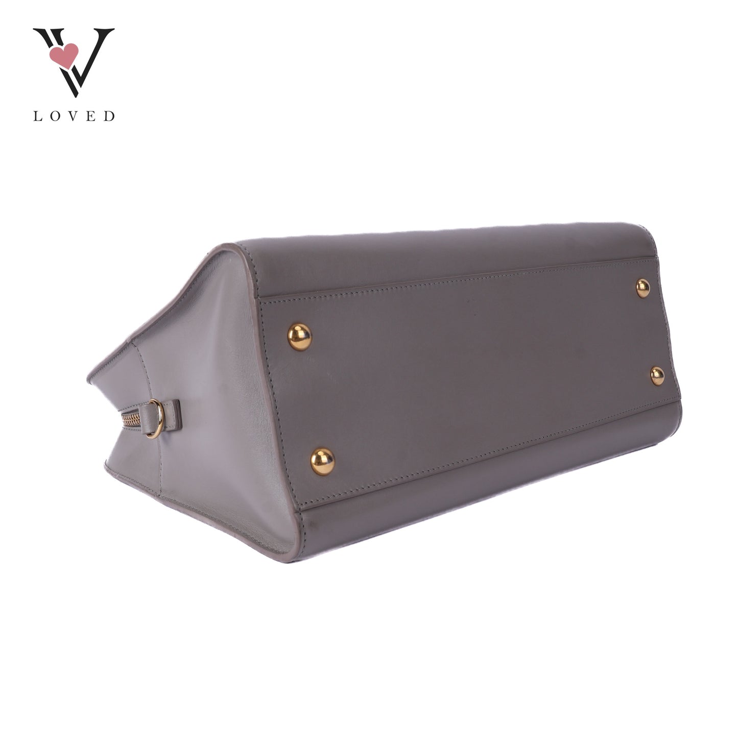 Grey Calfskin Leather Baby Monogram Cabas Bag