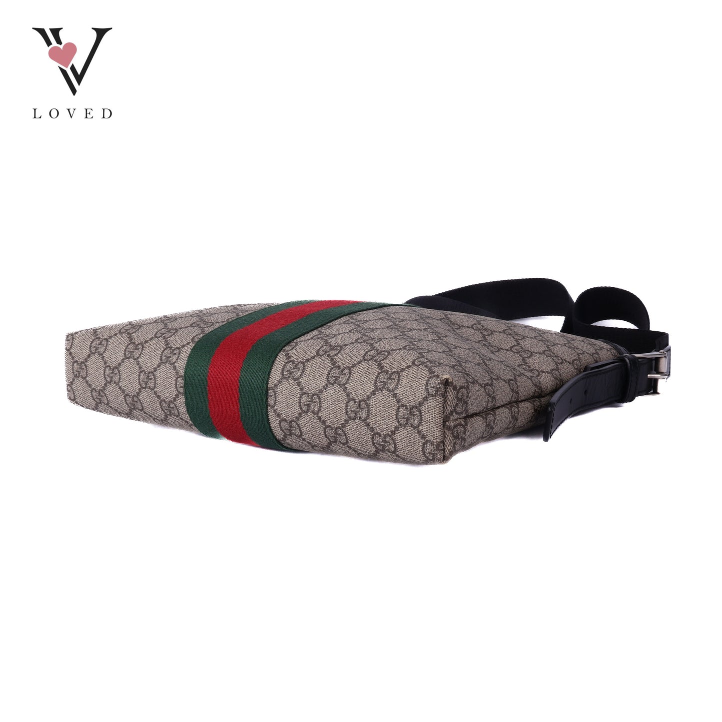 Black GG Supreme Web Crossbody Bag