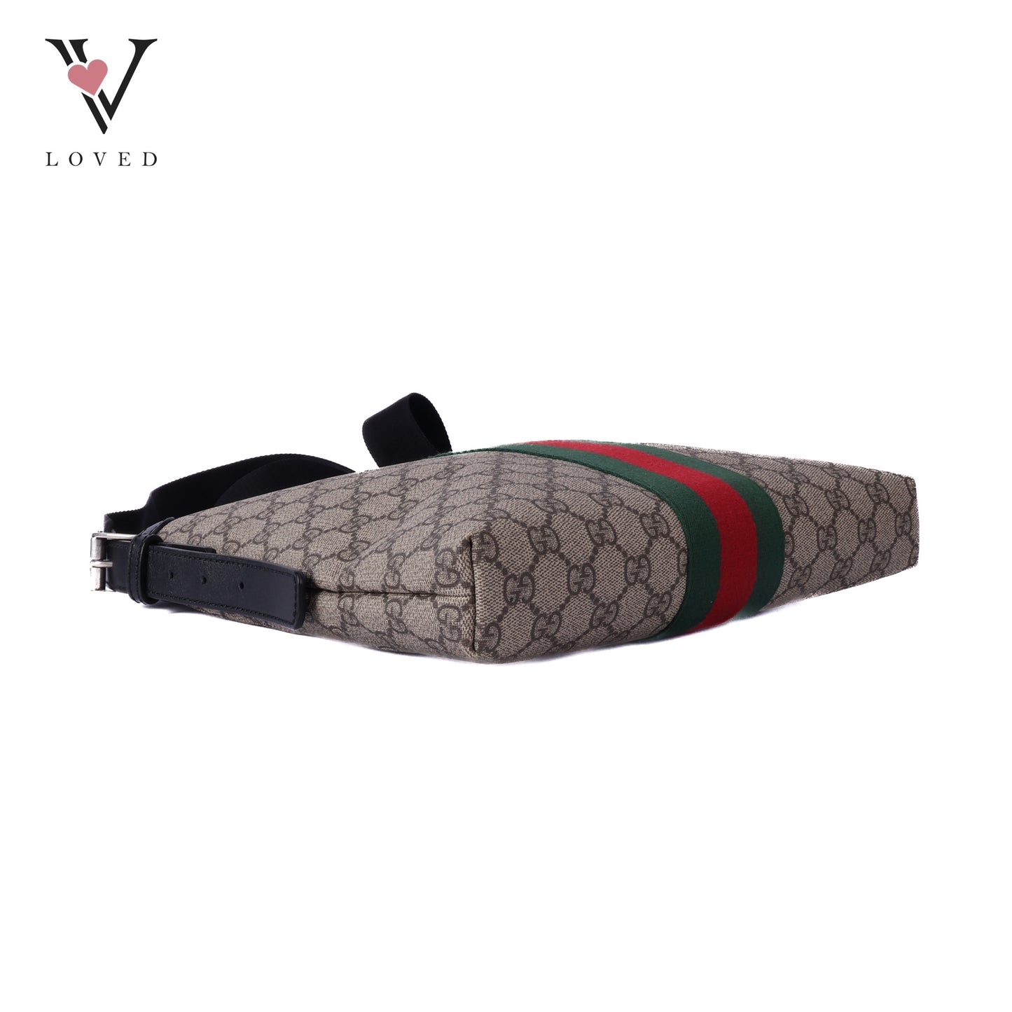 Black GG Supreme Web Crossbody Bag