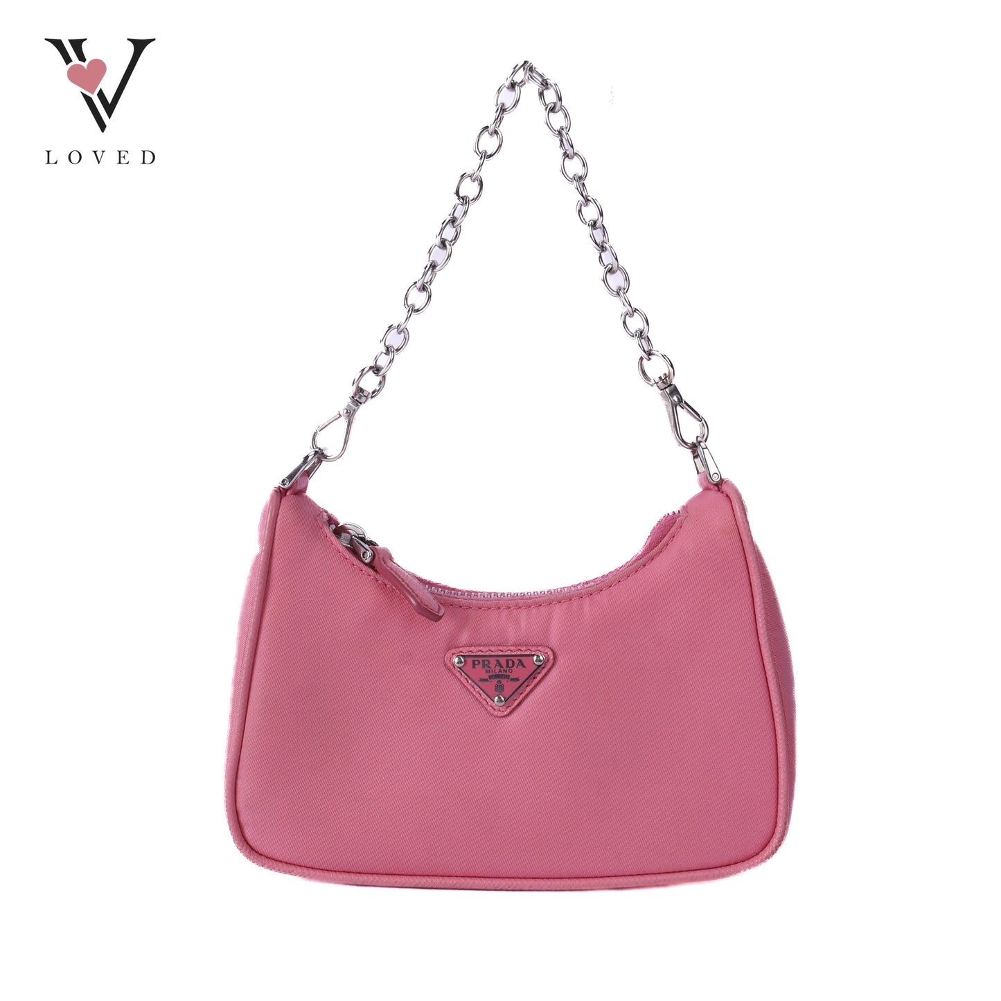 Tessuto Nylon Saffiano Mini Re-Edition 2000 In Begonia