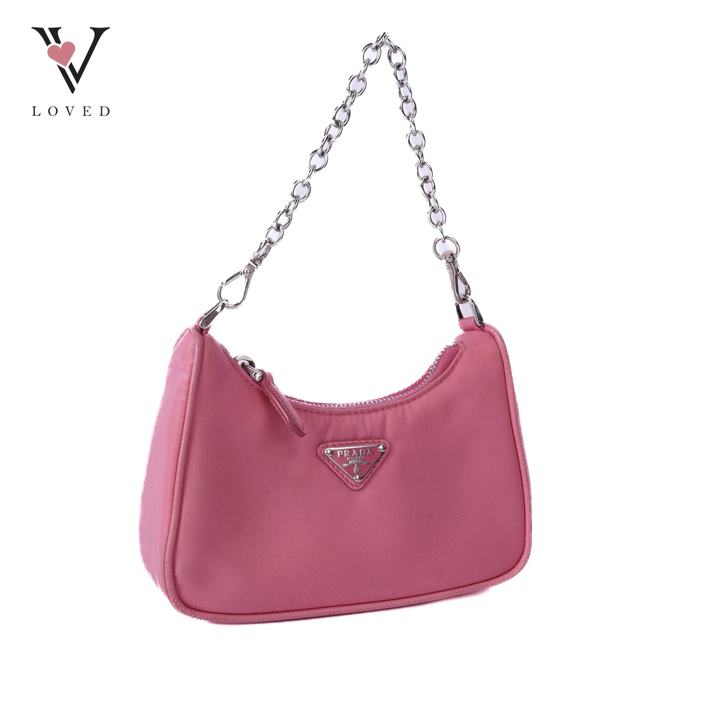 Tessuto Nylon Saffiano Mini Re-Edition 2000 In Begonia