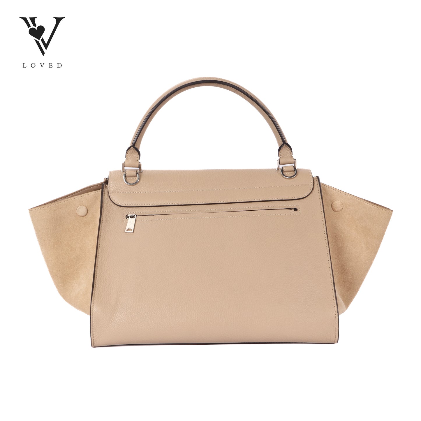 Trapeze In Drummed Calfskin Suede Leather