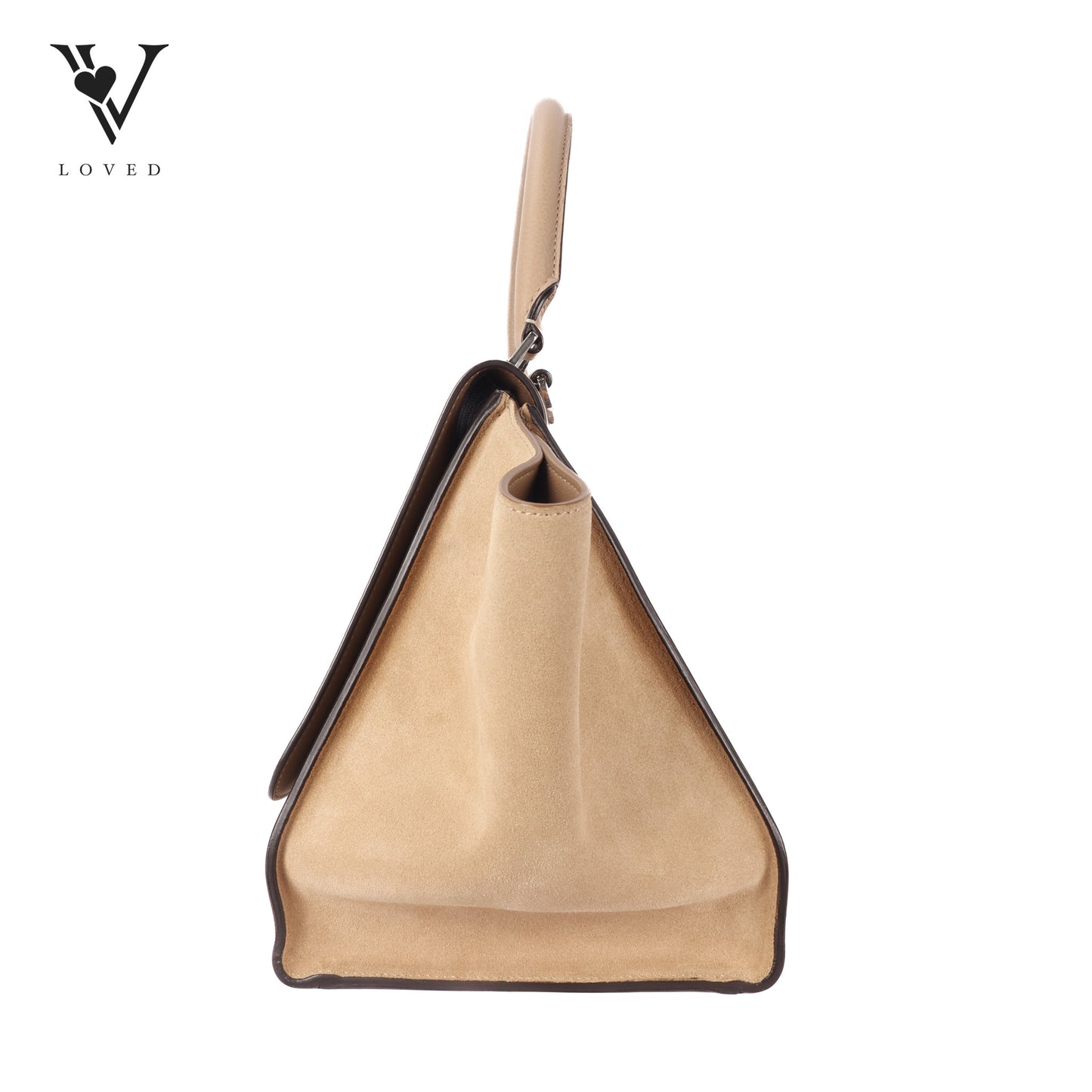 Trapeze In Drummed Calfskin Suede Leather