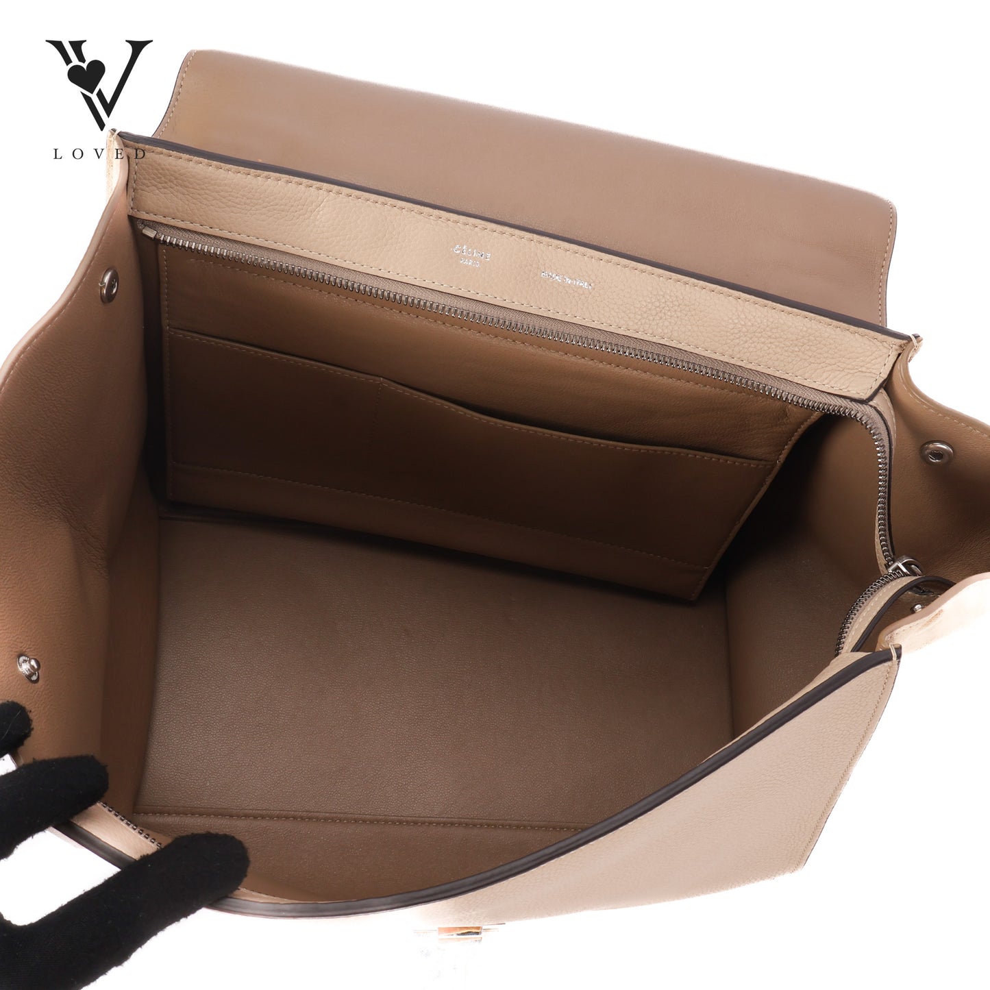 Trapeze In Drummed Calfskin Suede Leather