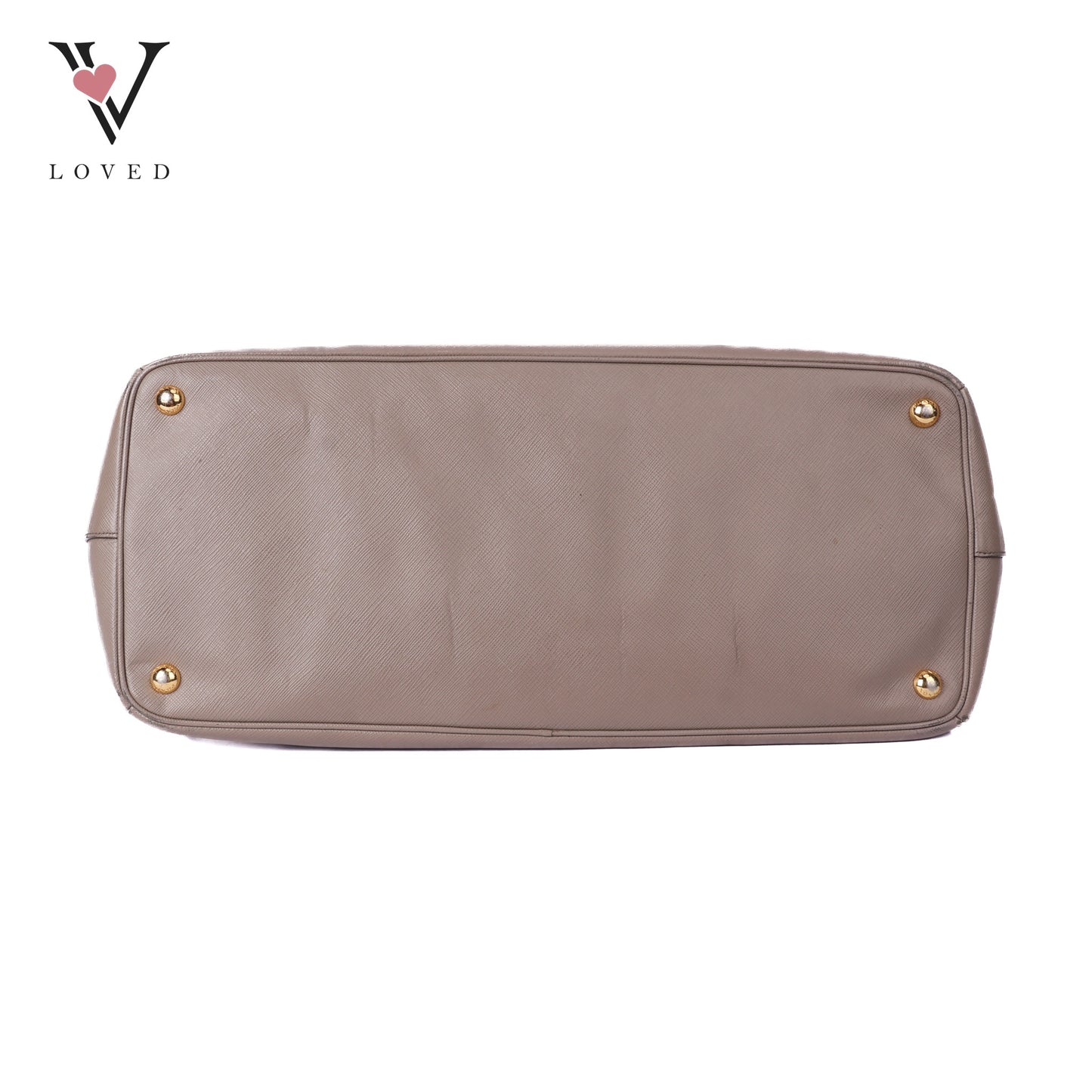 Beige Saffiano Lux Leather Double Zip Tote