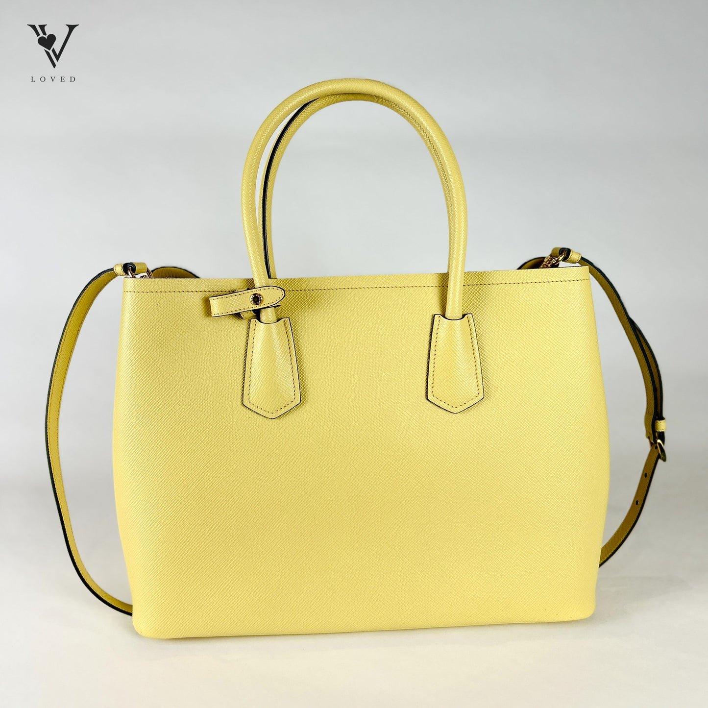 Prada Sunny Yellow Double Saffiano Leather Bag