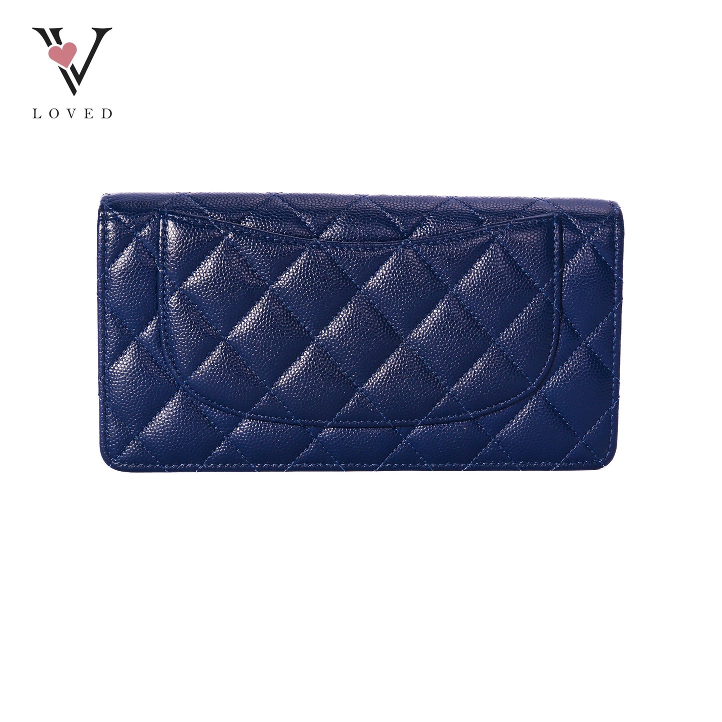 Bifold CC Quilted Wallet in Navy blue