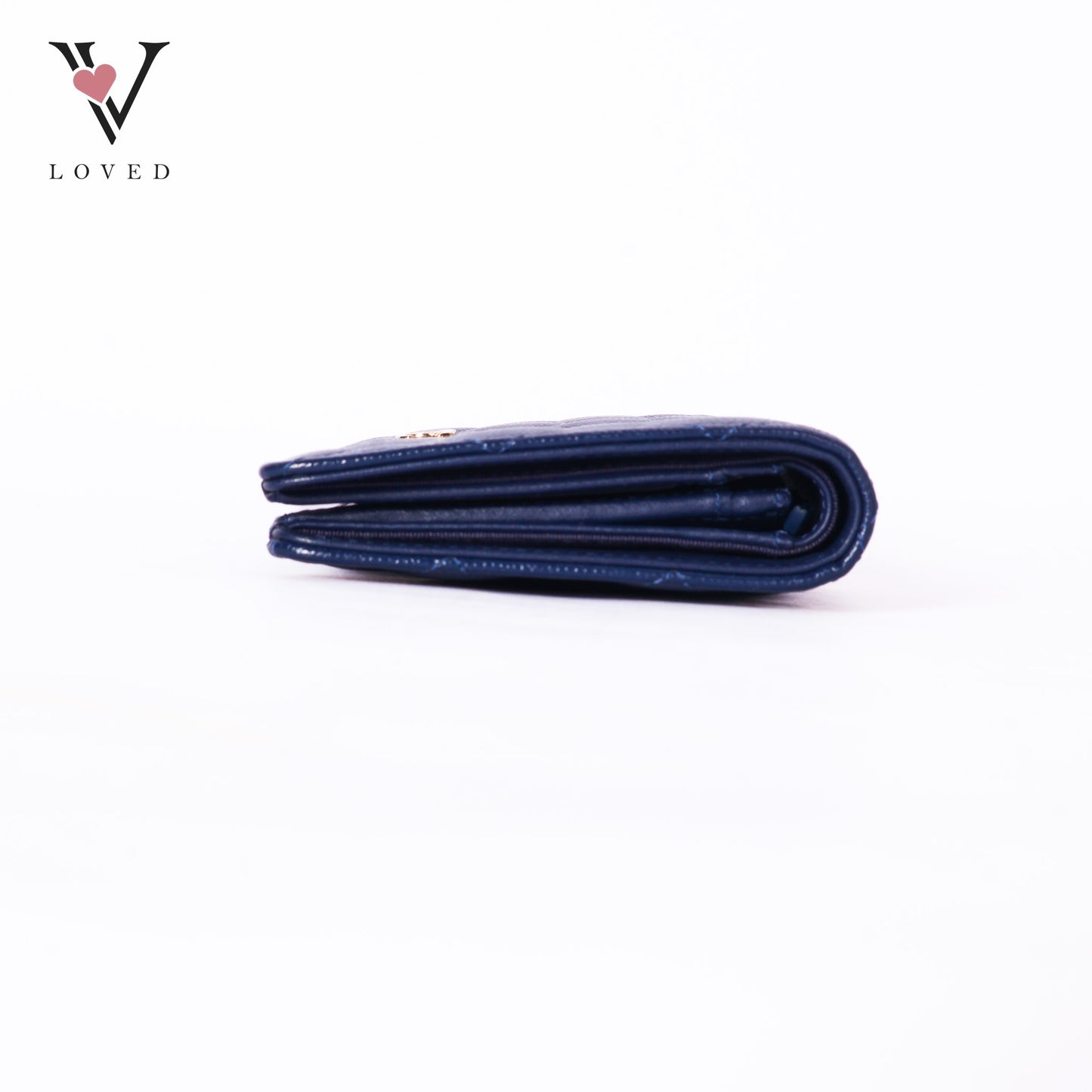 Bifold CC Quilted Wallet in Navy blue