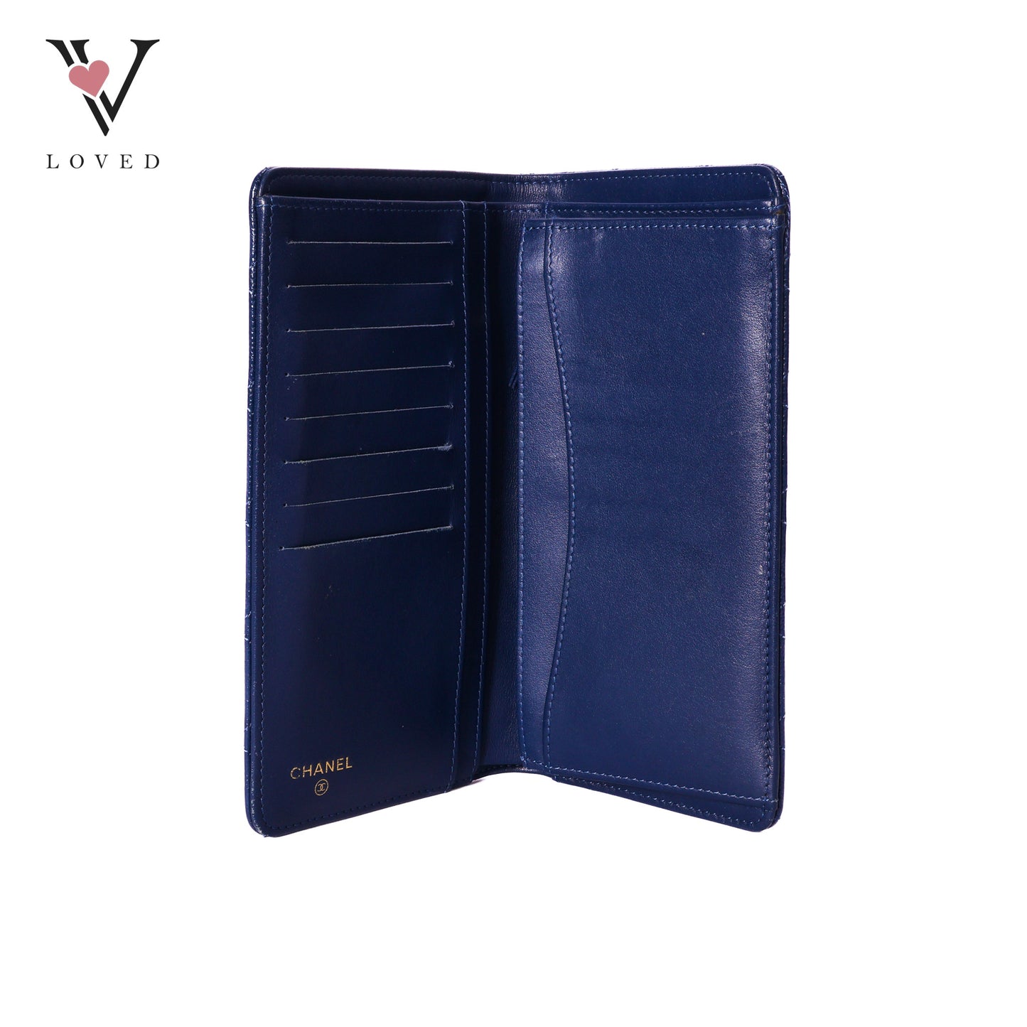 Bifold CC Quilted Wallet in Navy blue