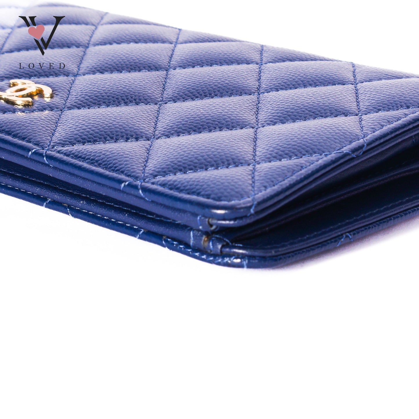 Bifold CC Quilted Wallet in Navy blue
