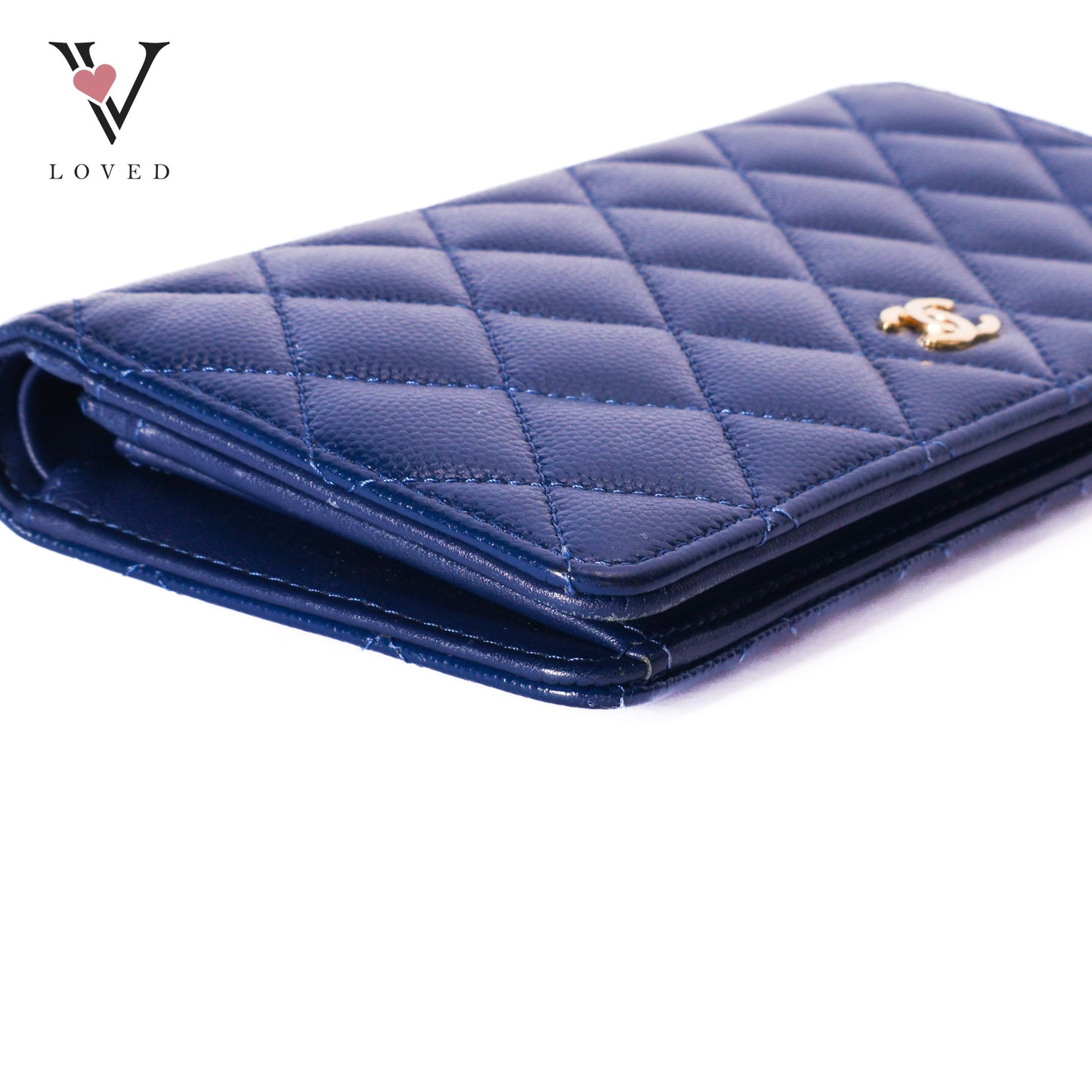 Bifold CC Quilted Wallet in Navy blue