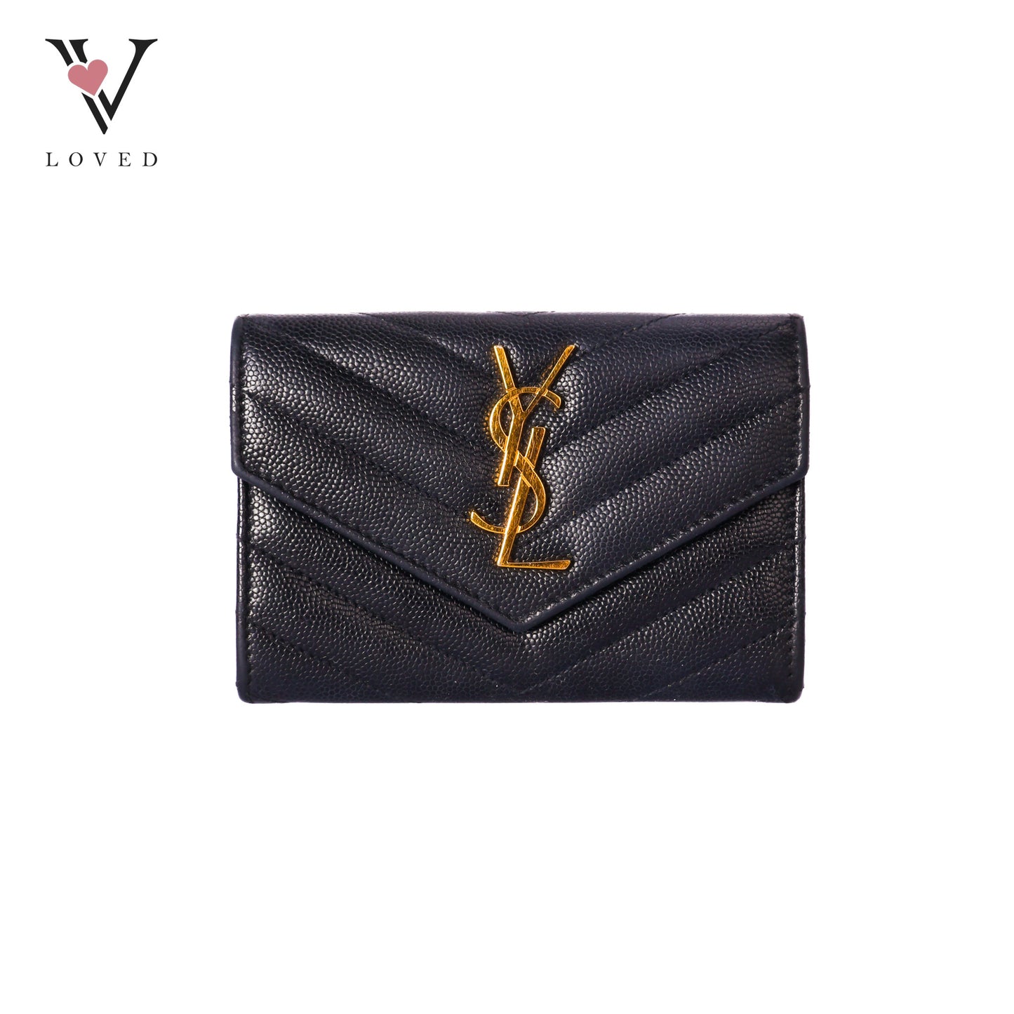 Monogram Small Flap Wallet in Grained Leather