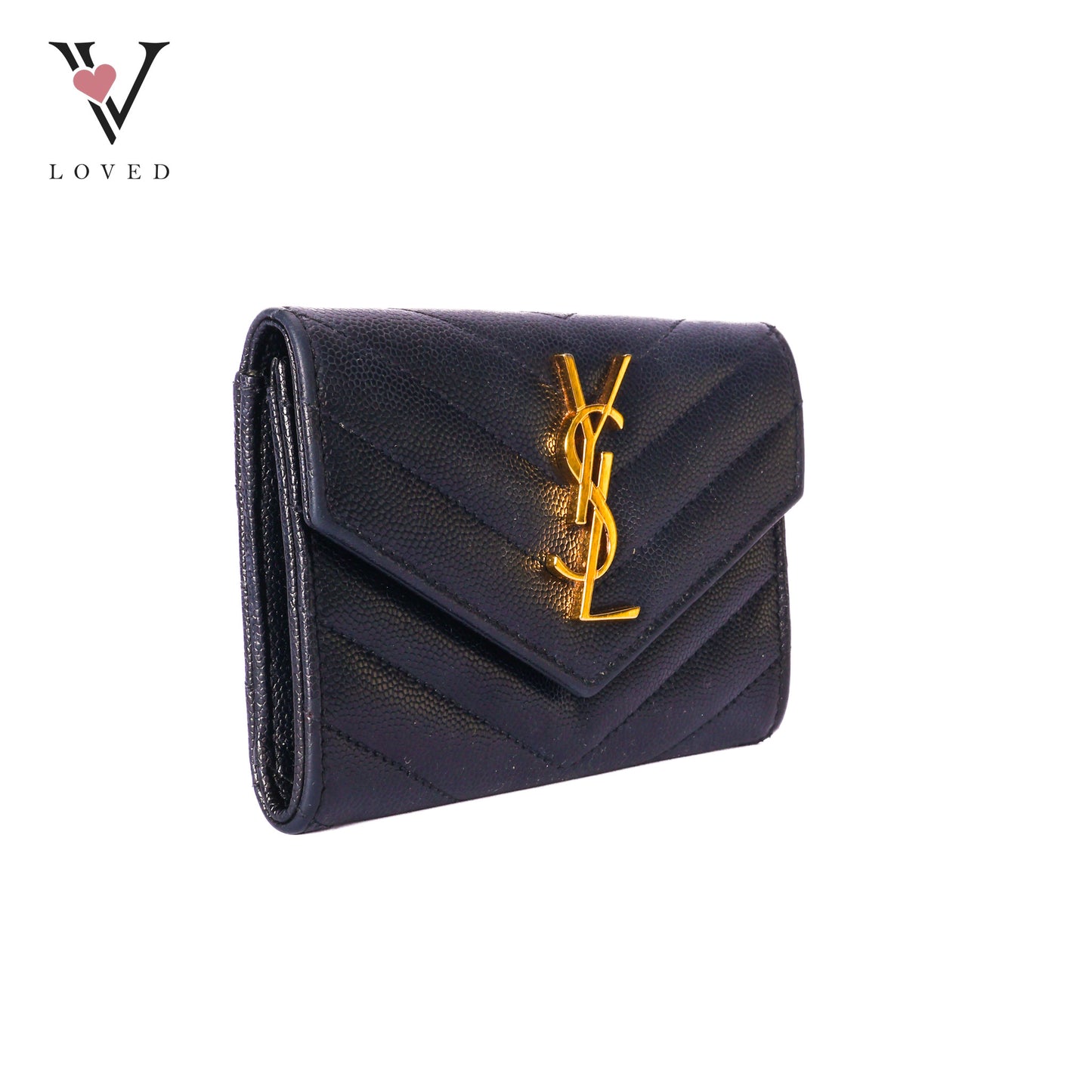 Monogram Small Flap Wallet in Grained Leather