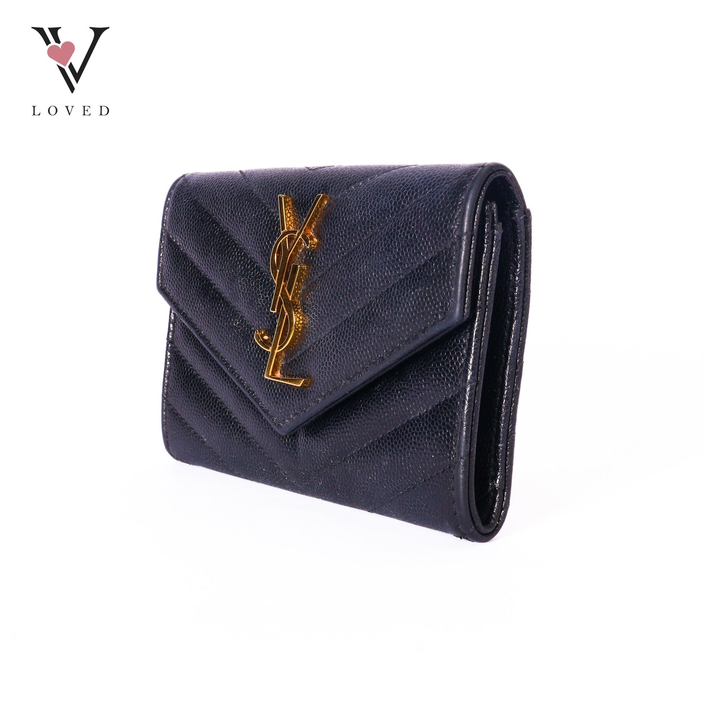 Monogram Small Flap Wallet in Grained Leather