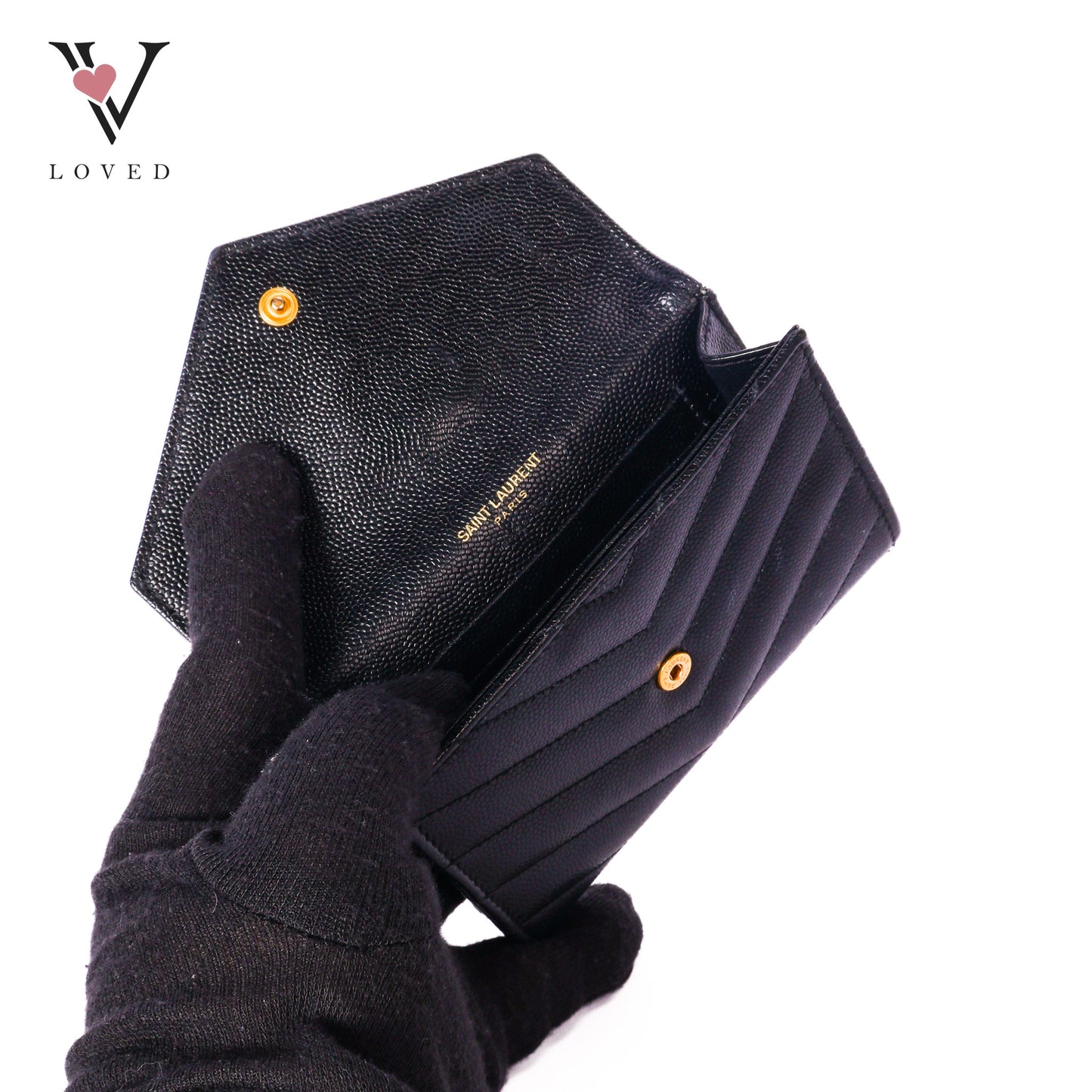 Monogram Small Flap Wallet in Grained Leather
