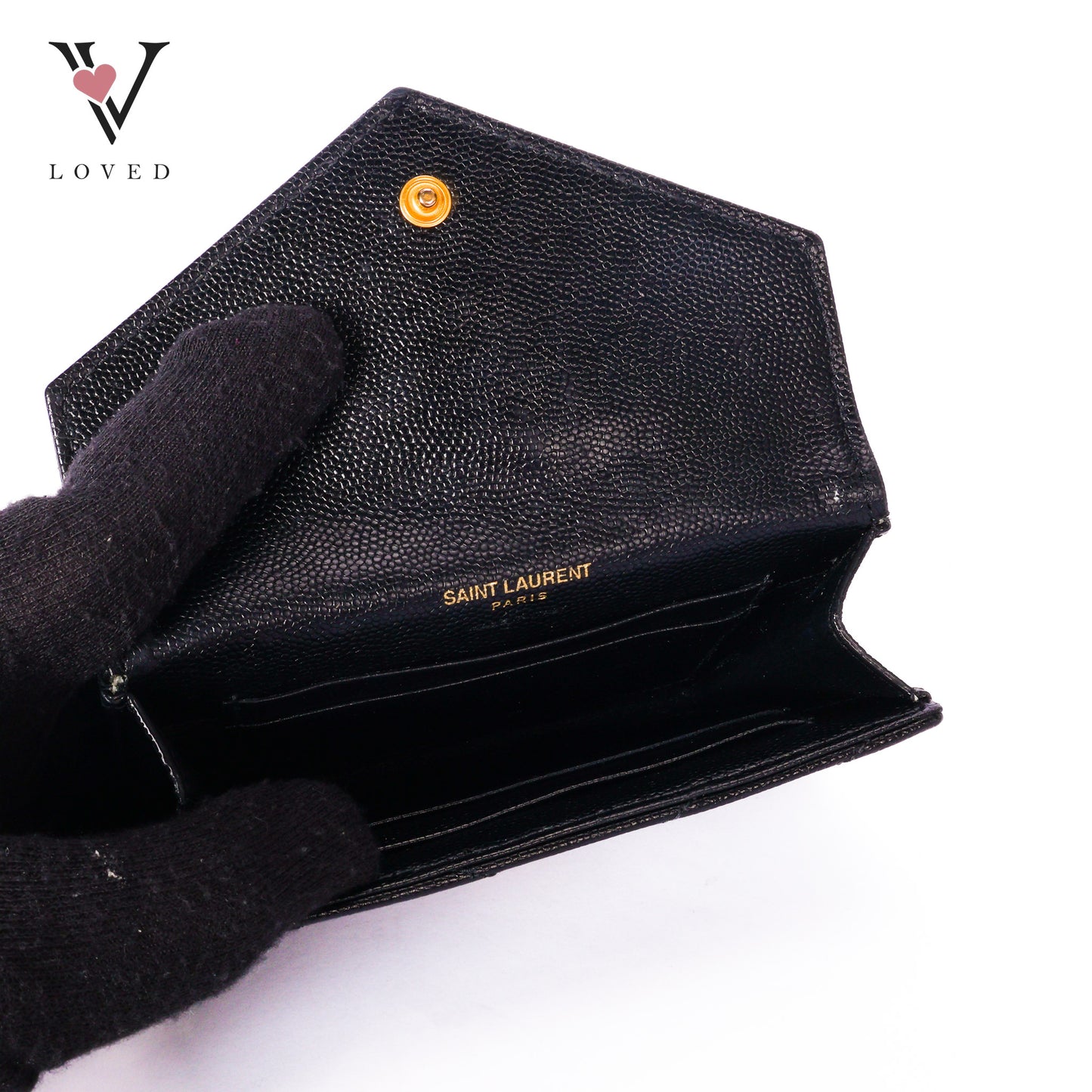 Monogram Small Flap Wallet in Grained Leather