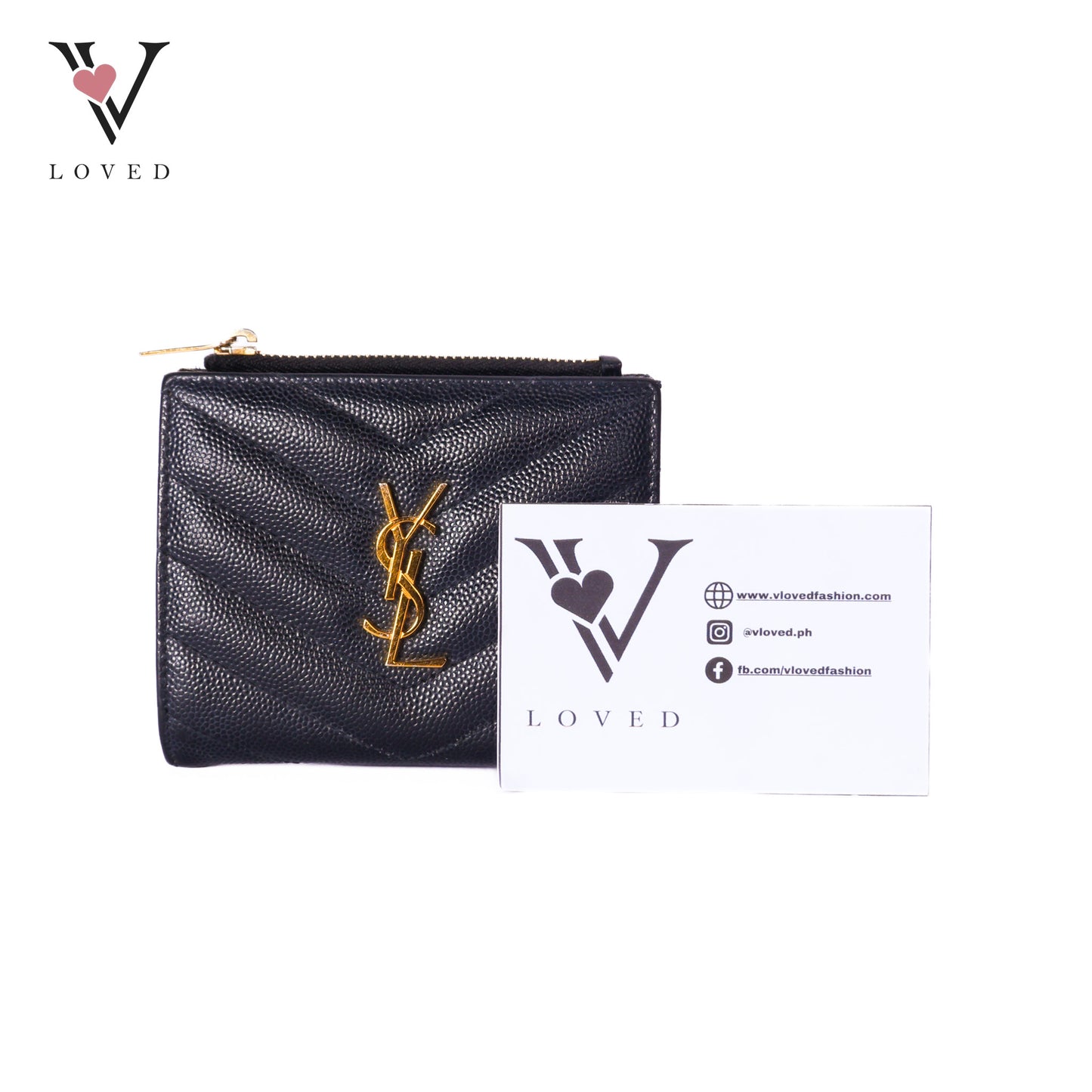 Grain De Poudre Matelasse Chevron Monogram Zipped Card Case